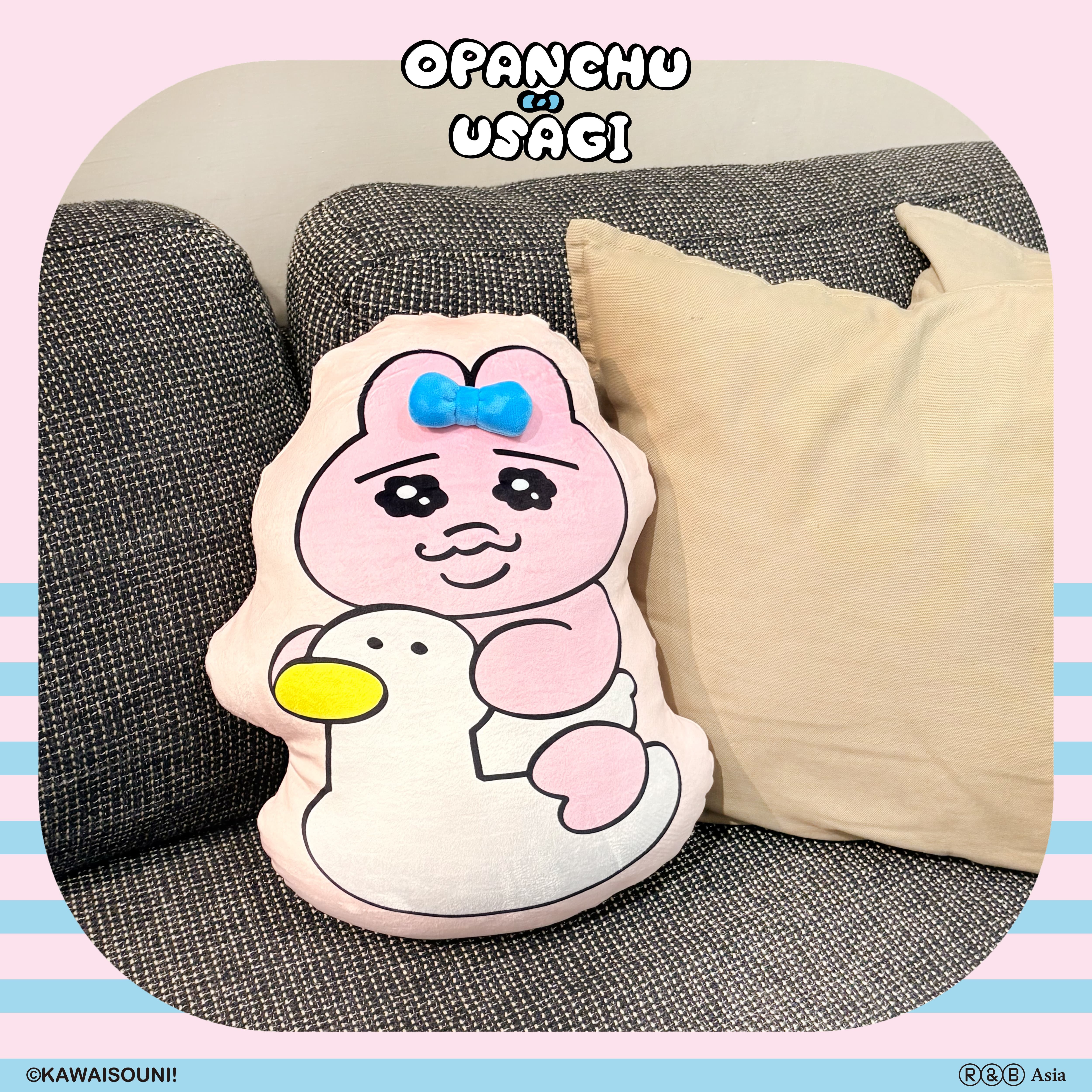 【預購】Opanchu Usagi 褲褲兔-印刷抱枕-騎鴨鴨