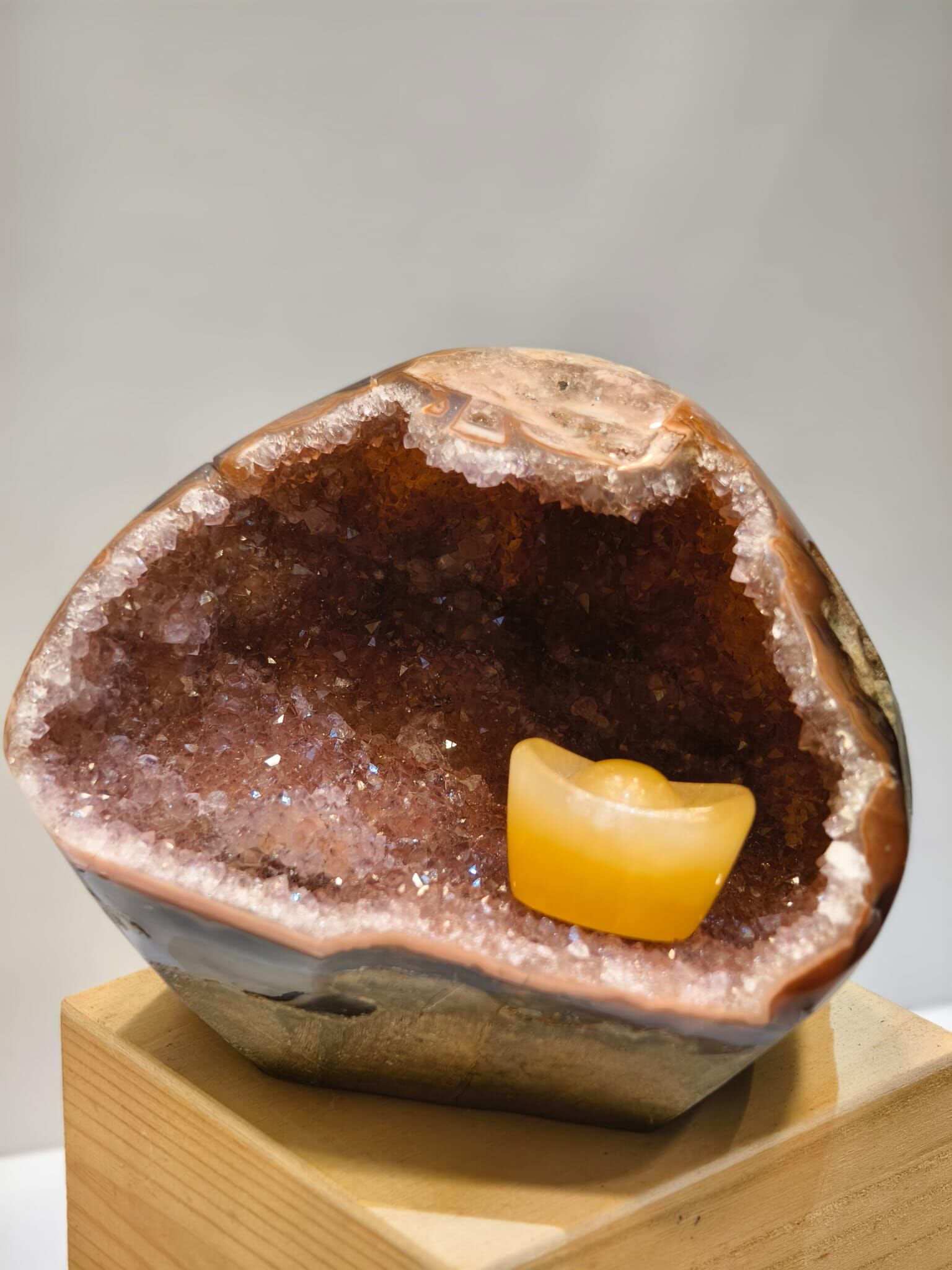 0102CYST17-水晶CS-爆閃橙紅聚寶洞 天生地長 (送元寶) [實物如圖] (A17)