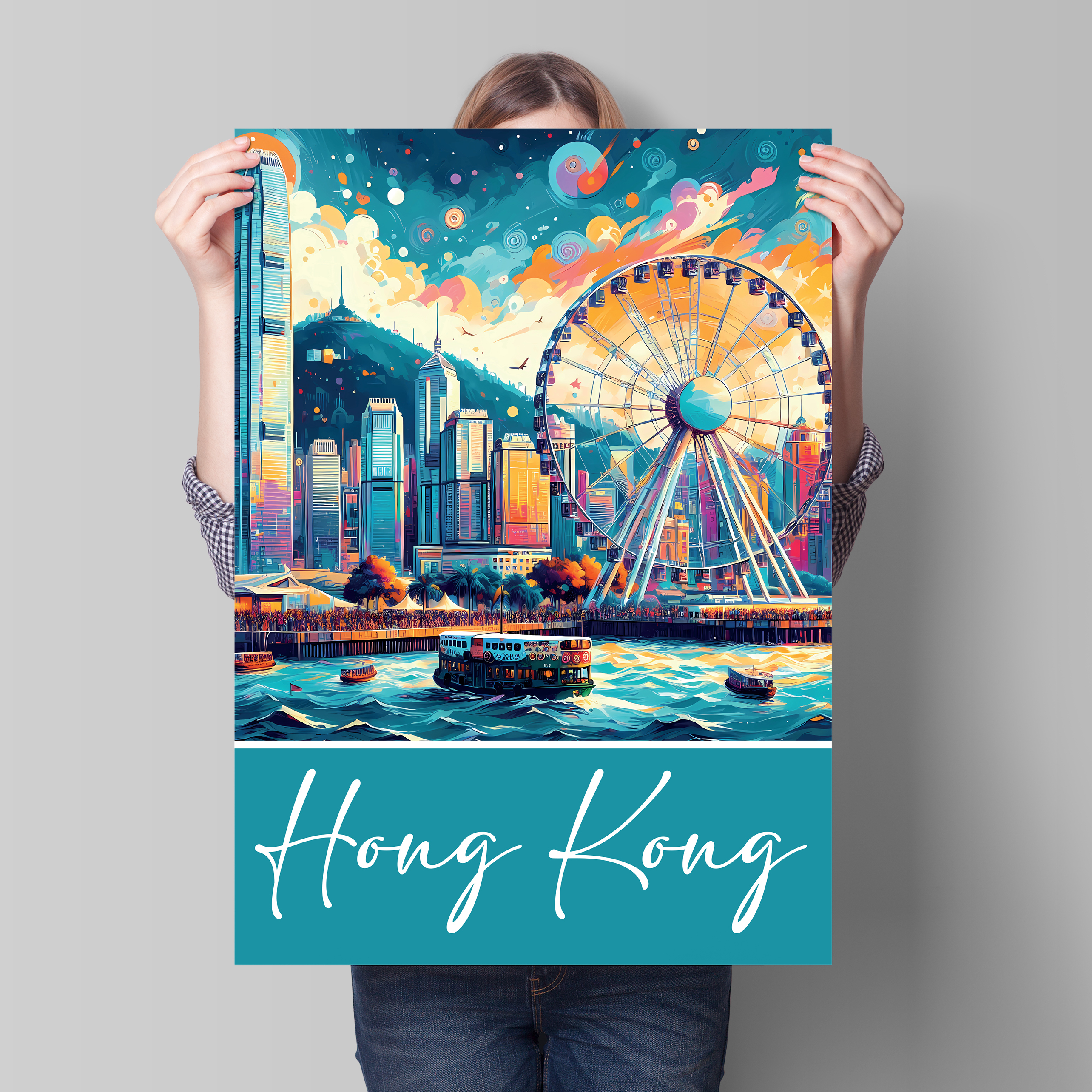 BISCUITMOON DESIGNS 茶巾單條裝 - 彩虹系列摩天輪