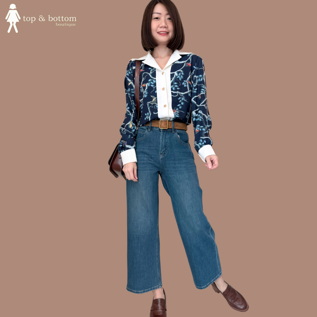 LONG SLEEVE PRINTED COLLARED SHIRT