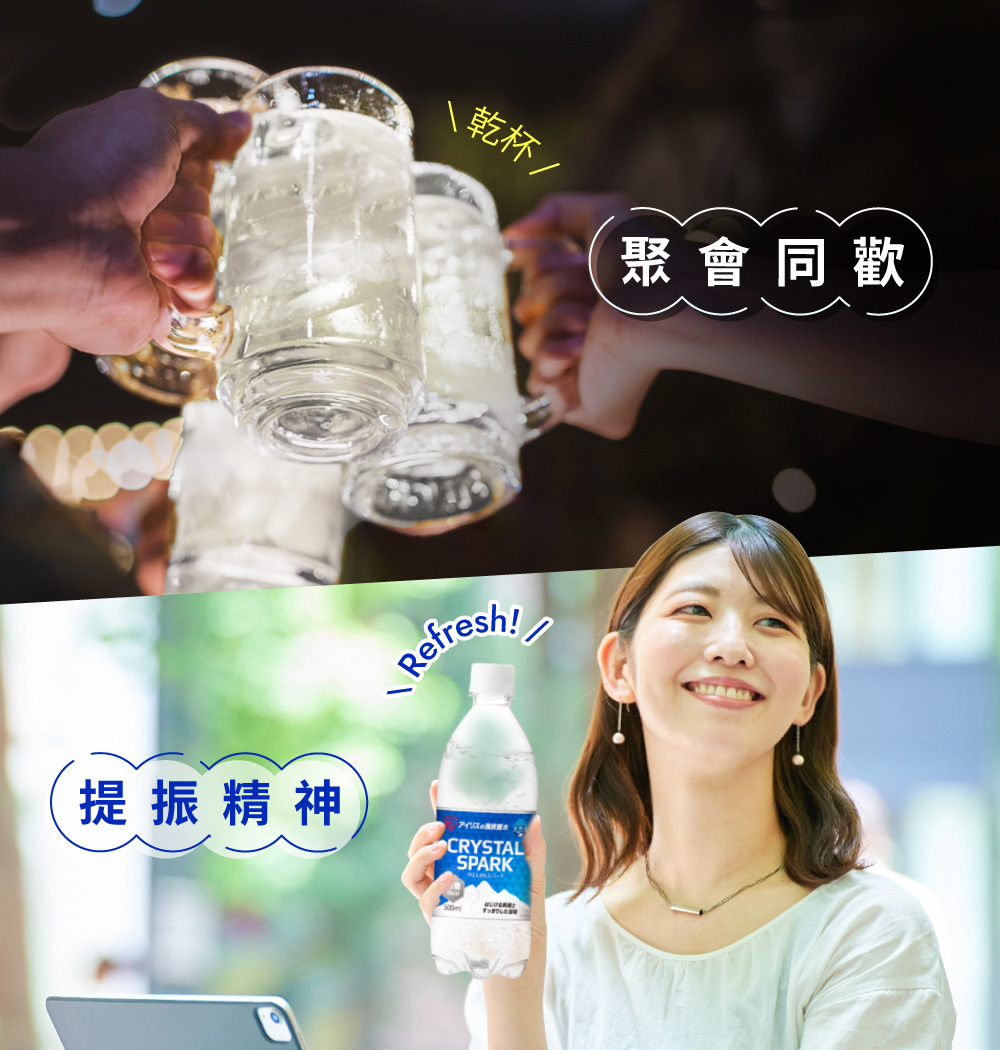 CRYSTAL SPARK 沁泡氣泡水500ml X 24入｜日本IRIS OHYAMA