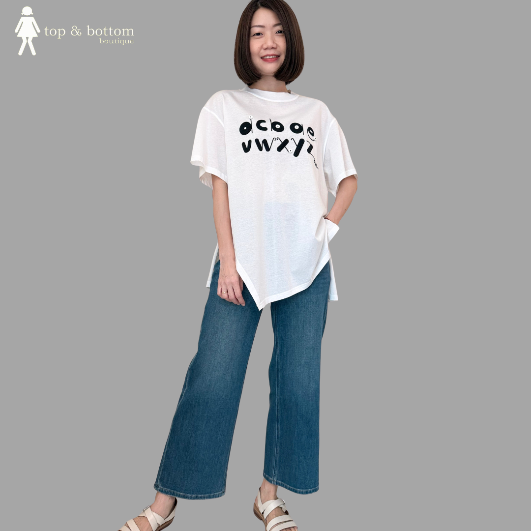 SHORT SLEEVE EMBROIDERED WORDING TEE