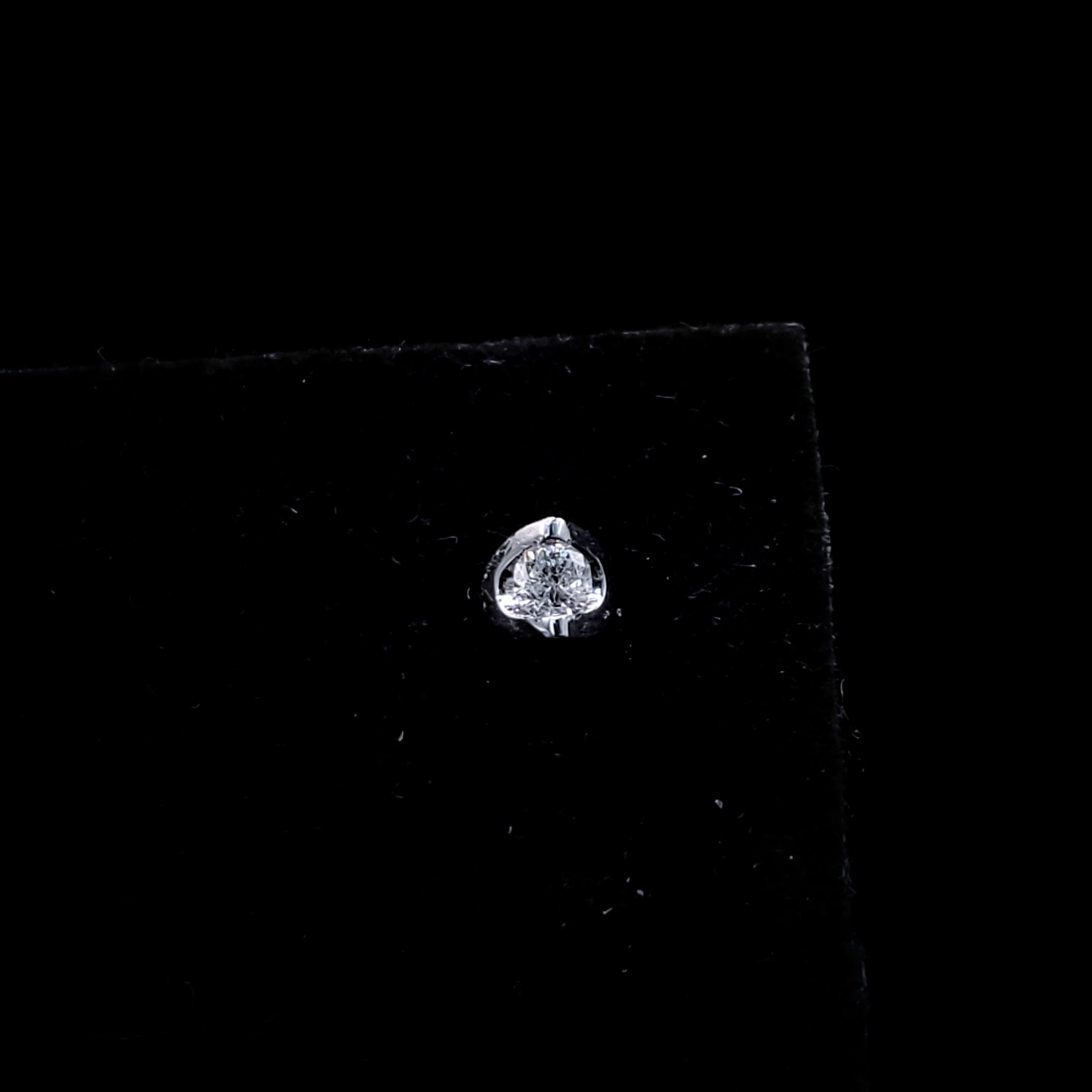 全新18K白金【主石8份鑽石】單耳環