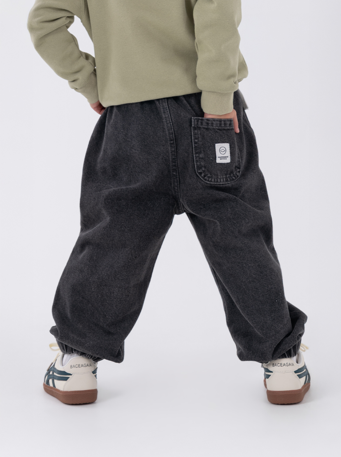 經典百搭牛仔縮口褲【童裝】