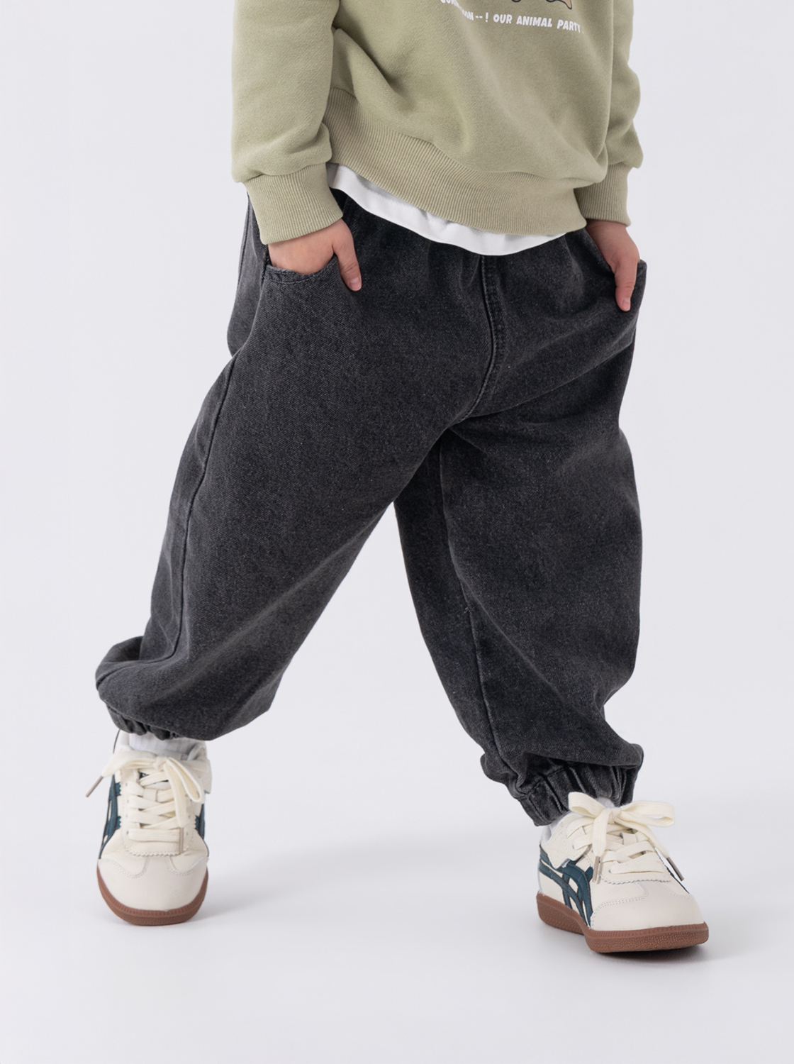 經典百搭牛仔縮口褲【童裝】