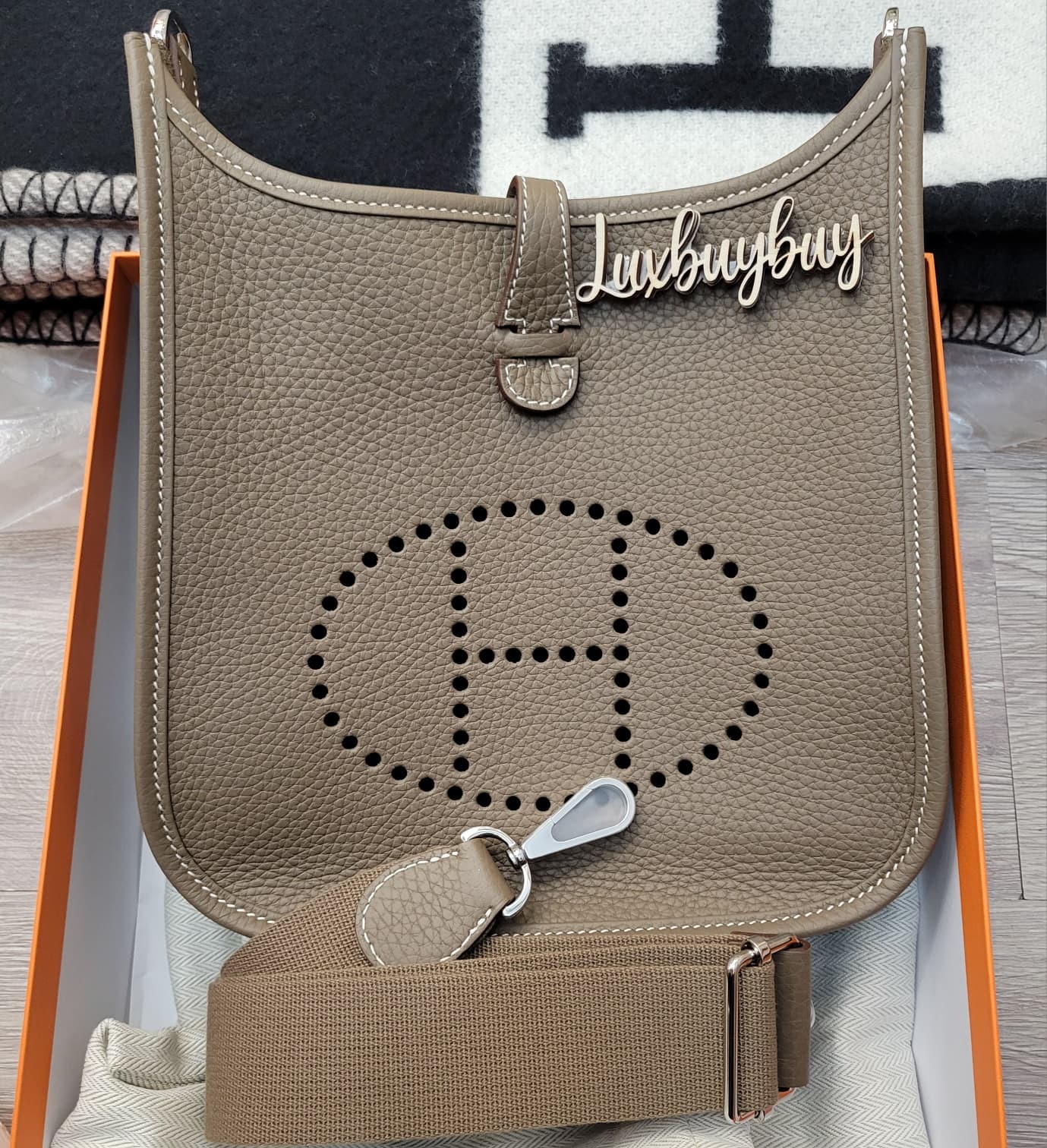 HERMES EVELYNE 23 ETOUPE CK 大象灰銀扣