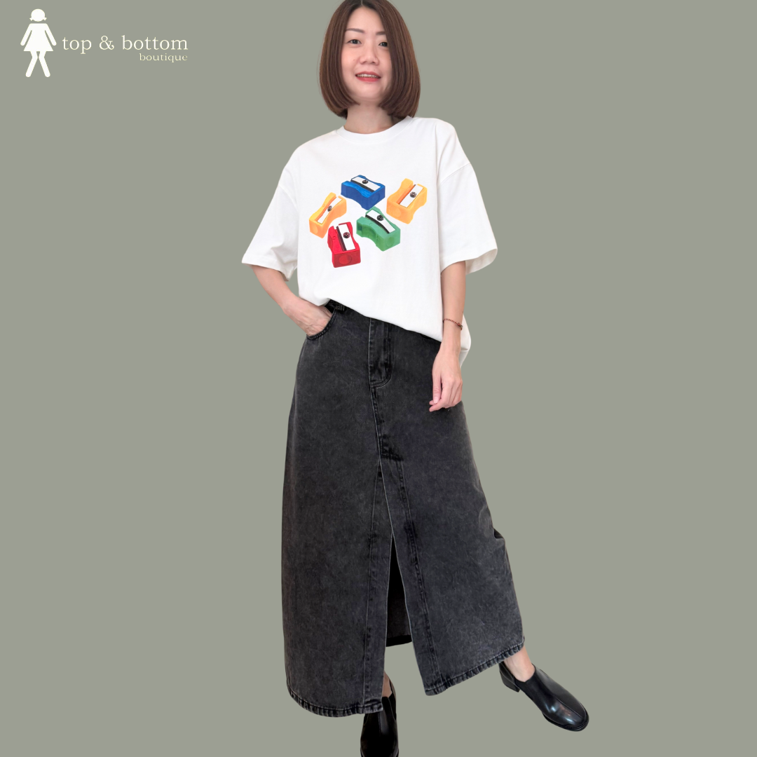 SHORT SLEEVE SHARPENER PRINTED OVERSIZE TEE