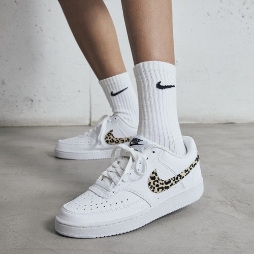 NIKE COURT VISION LOW SE 白色 豹紋鉤 休閒鞋 女鞋 IM7646-100