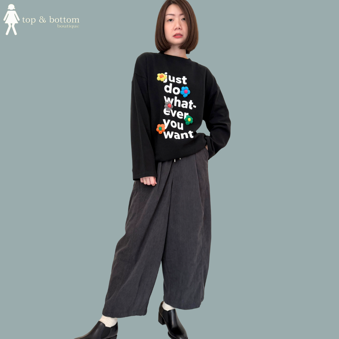 LONG SLEEVE WORDING WOOL LONG TEE