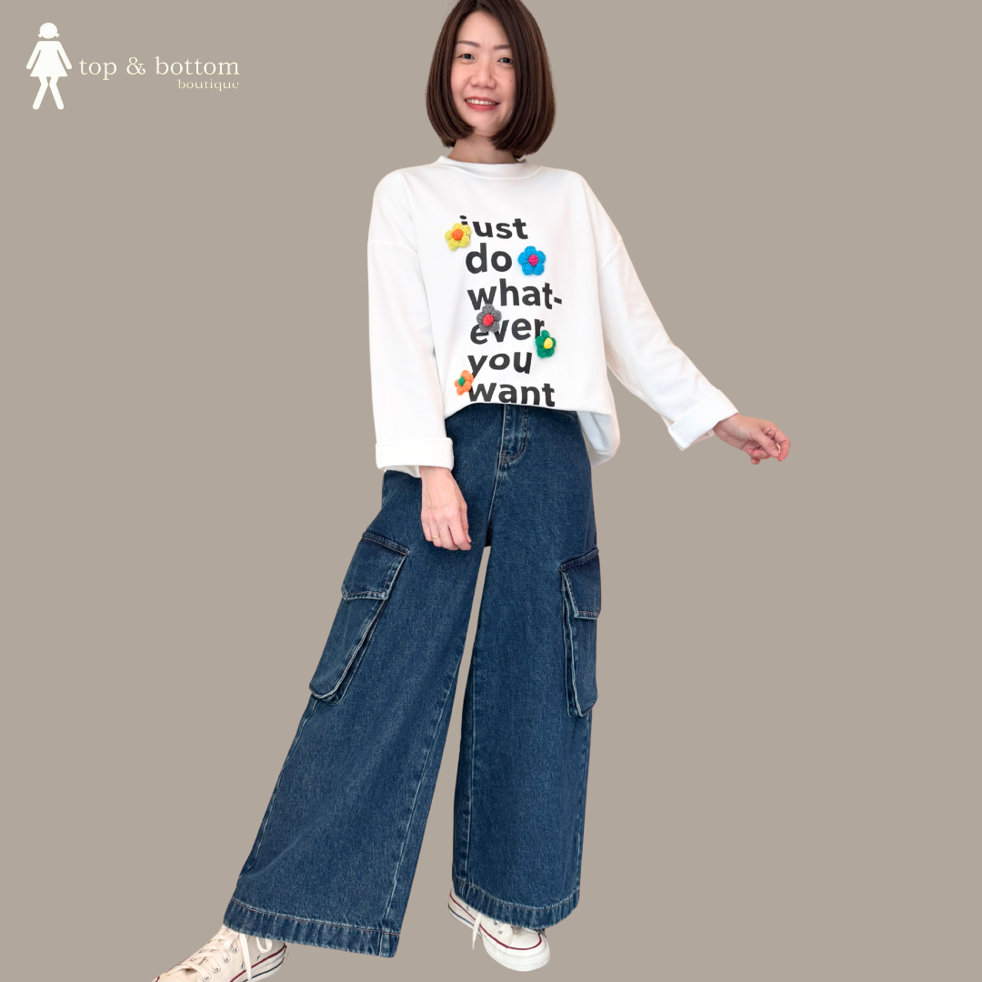 LONG SLEEVE WORDING WOOL LONG TEE