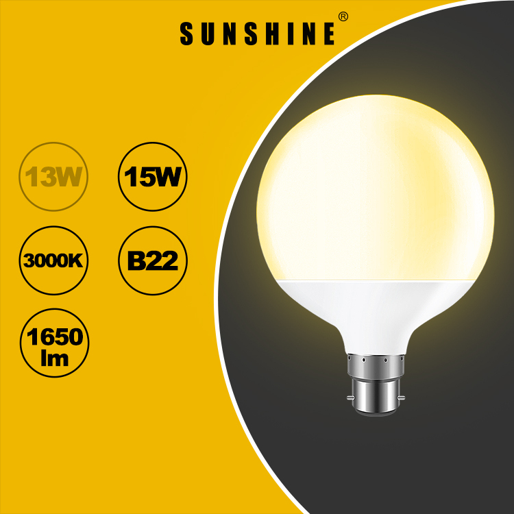 LED燈膽(G120大球型膽) 15W B22釘頭 白光6500K / 黃光3000K LGM-15B22D/W