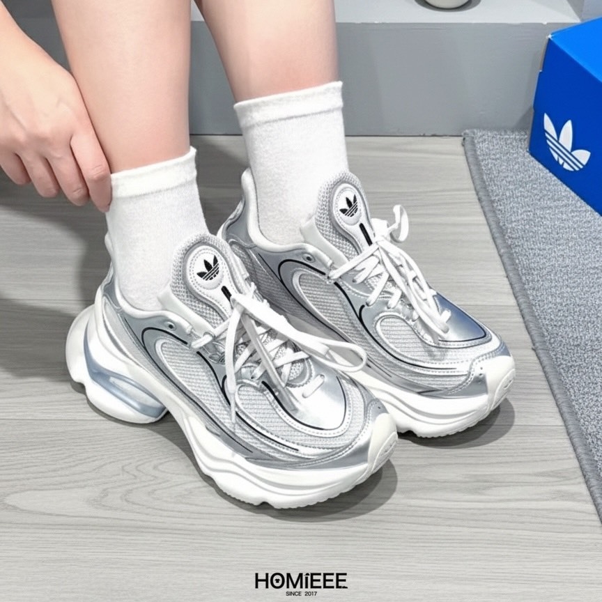 Adidas Originals Ozvenuz 厚底鞋 增高 白銀 女鞋 [KI0557]