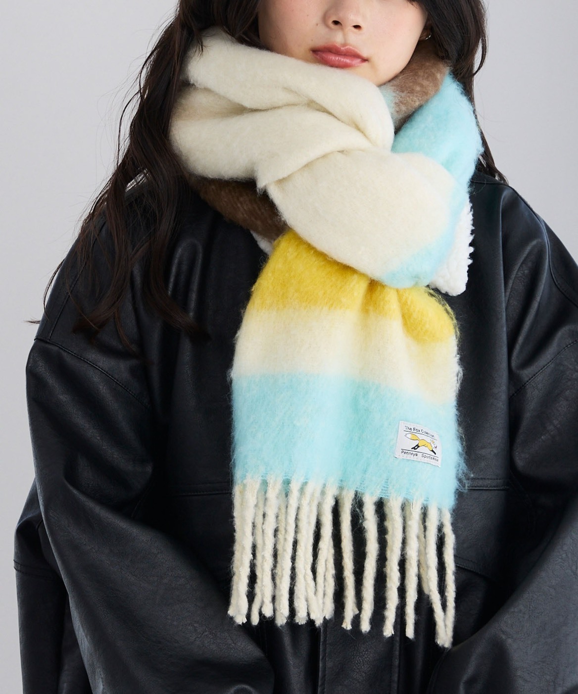 #現貨 日本限定 PENNEYS THE FOX 漸層條紋流蘇大圍巾 五色