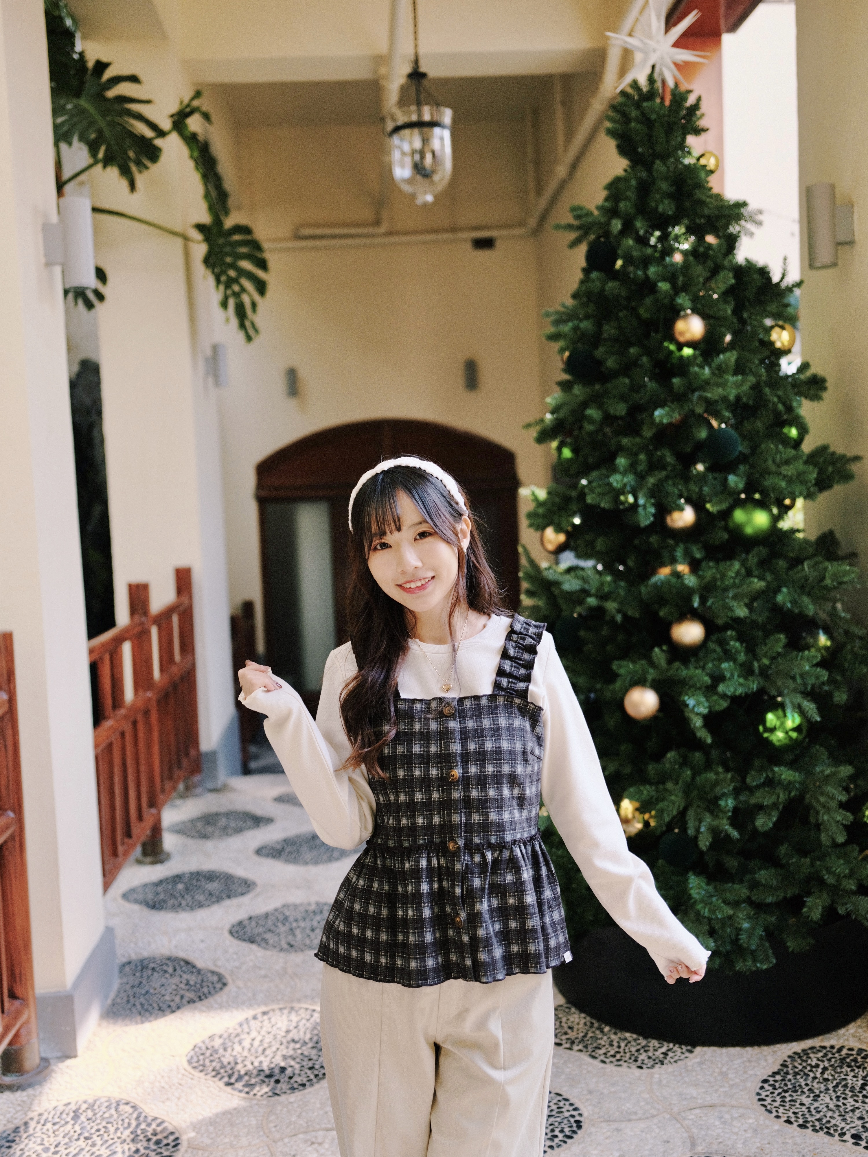 兩色 / 英倫絨面格紋馬甲 / Tartan Plaid Flannel Vest Top