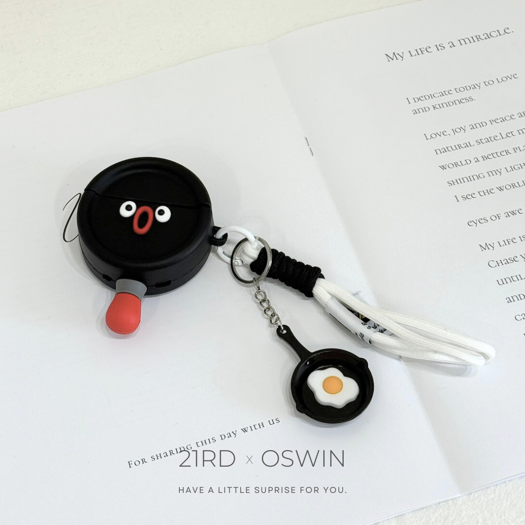 企鵝 平底鍋造型 耳機保護殼