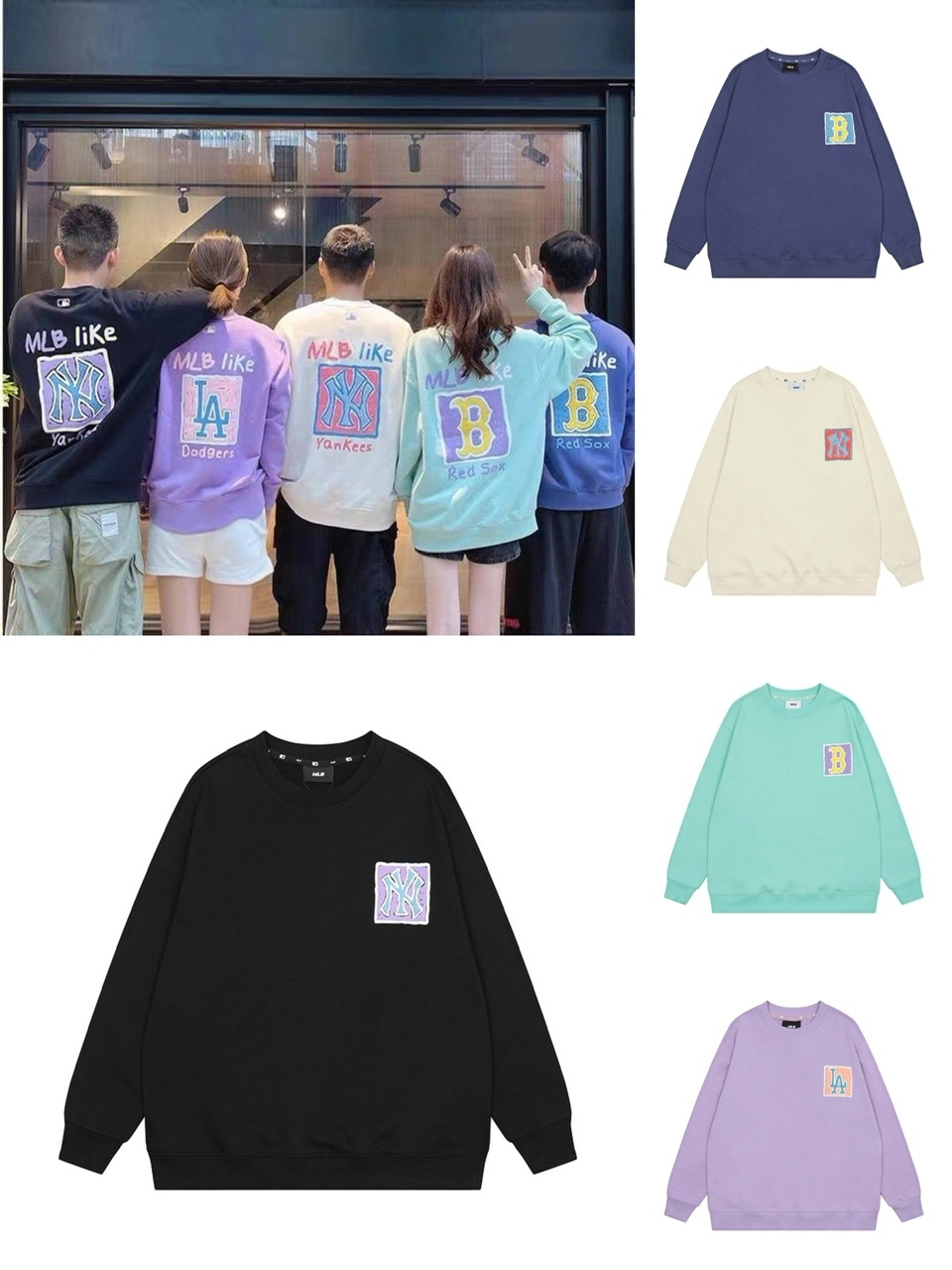 韓國MLB男女情侶印花LIKE衛衣-2203774