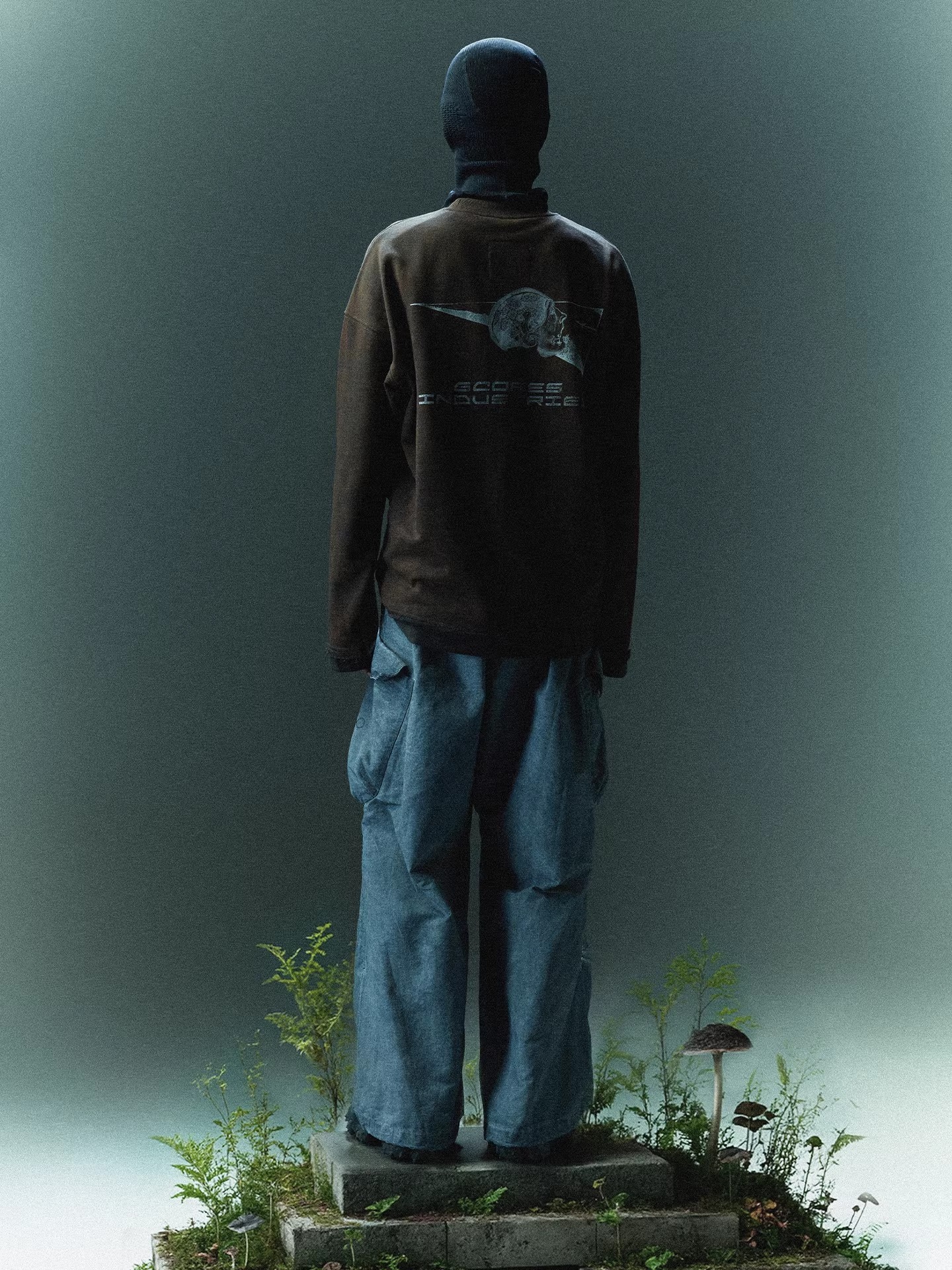 吉考斯工業 鐵鏽不規則做舊圓領衛衣