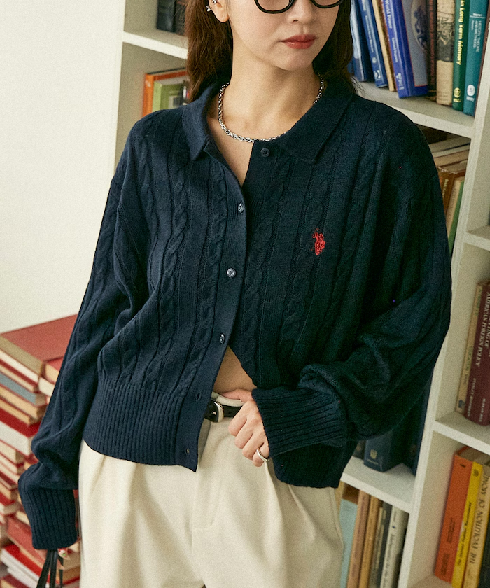 <預購> 美國POLO協會 粗針織衫開襟衫 (3colors)