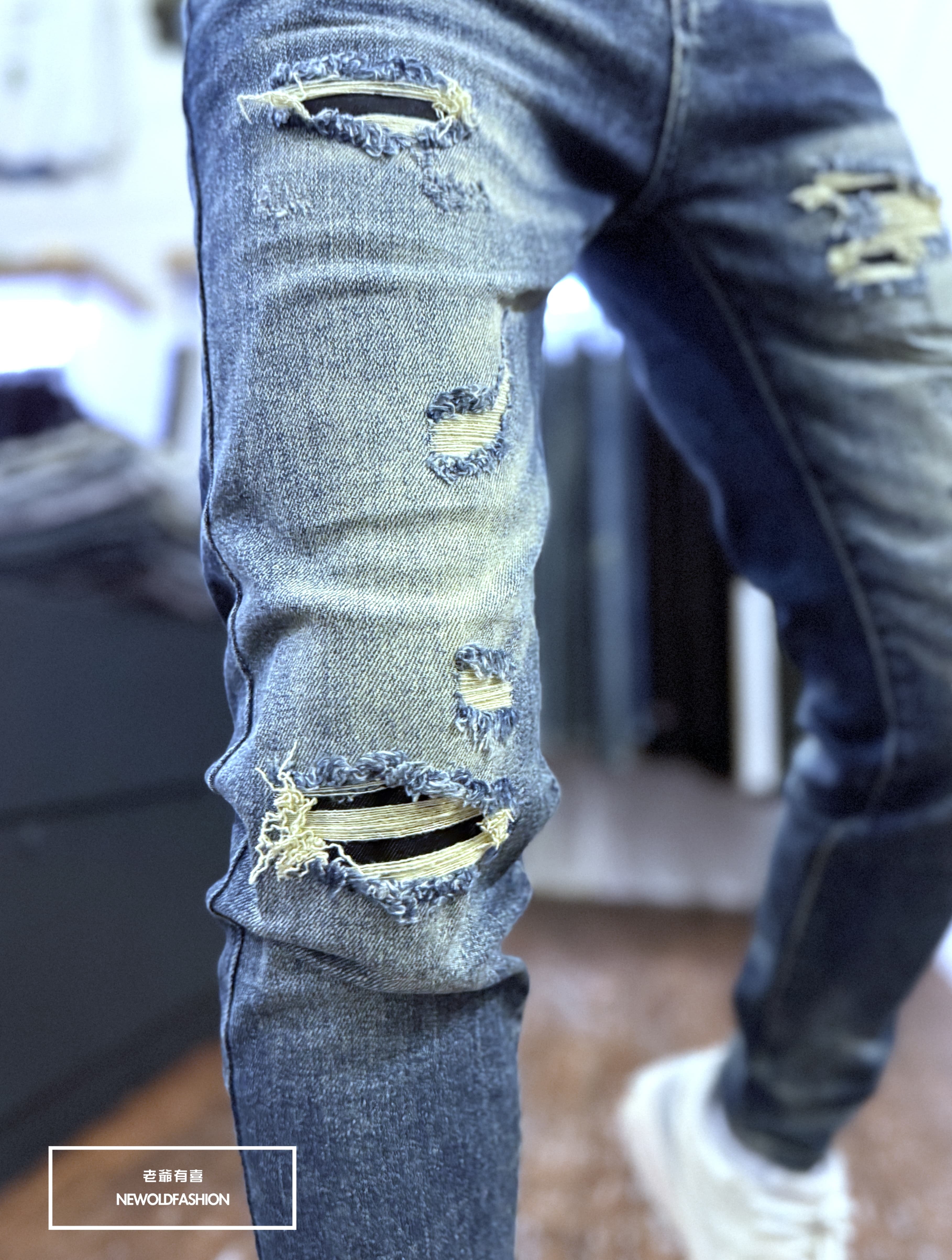 『新品上市』重磅不對稱補丁刷痕小直筒(NOF25123004)