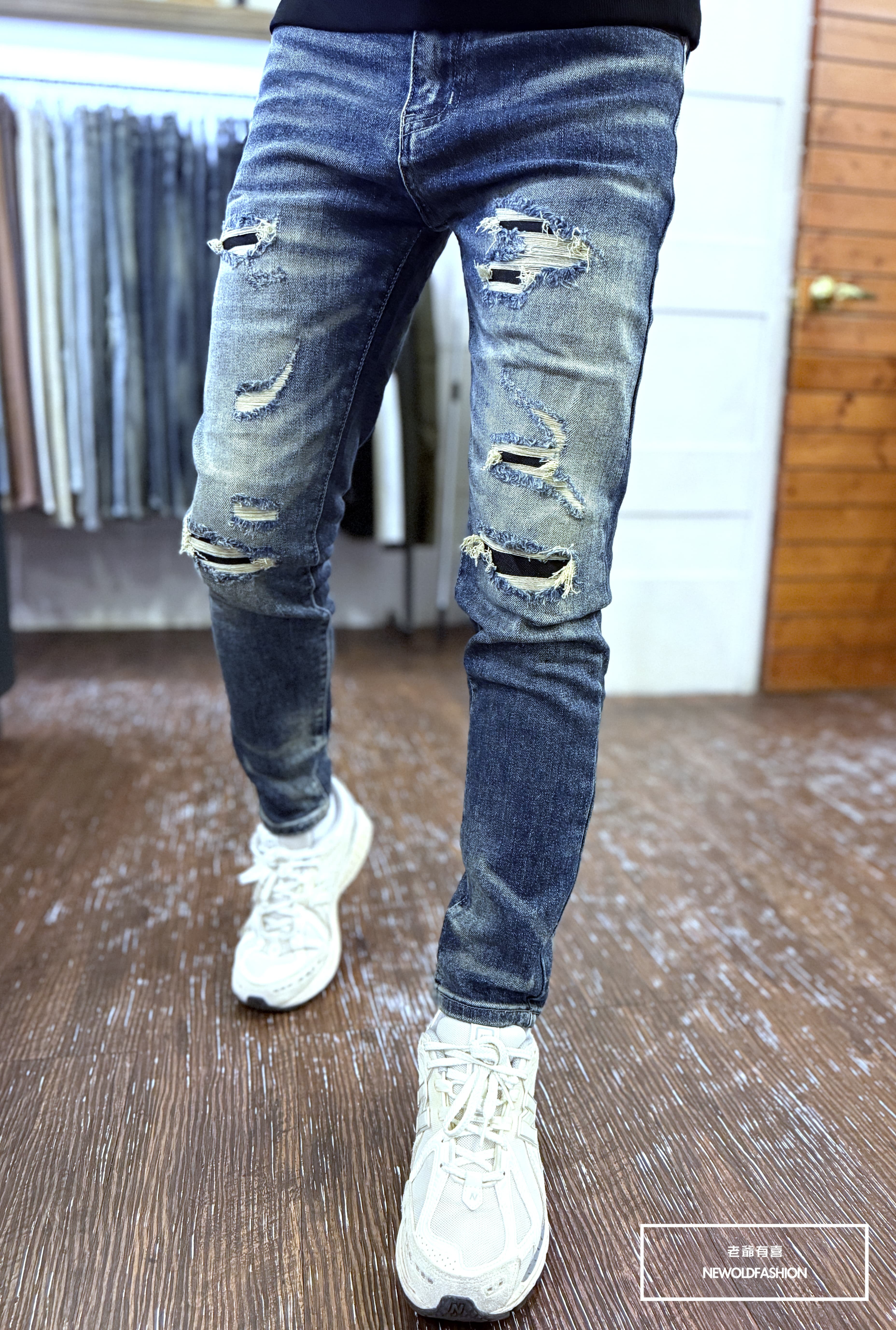 『新品上市』重磅不對稱補丁刷痕小直筒(NOF25123004)