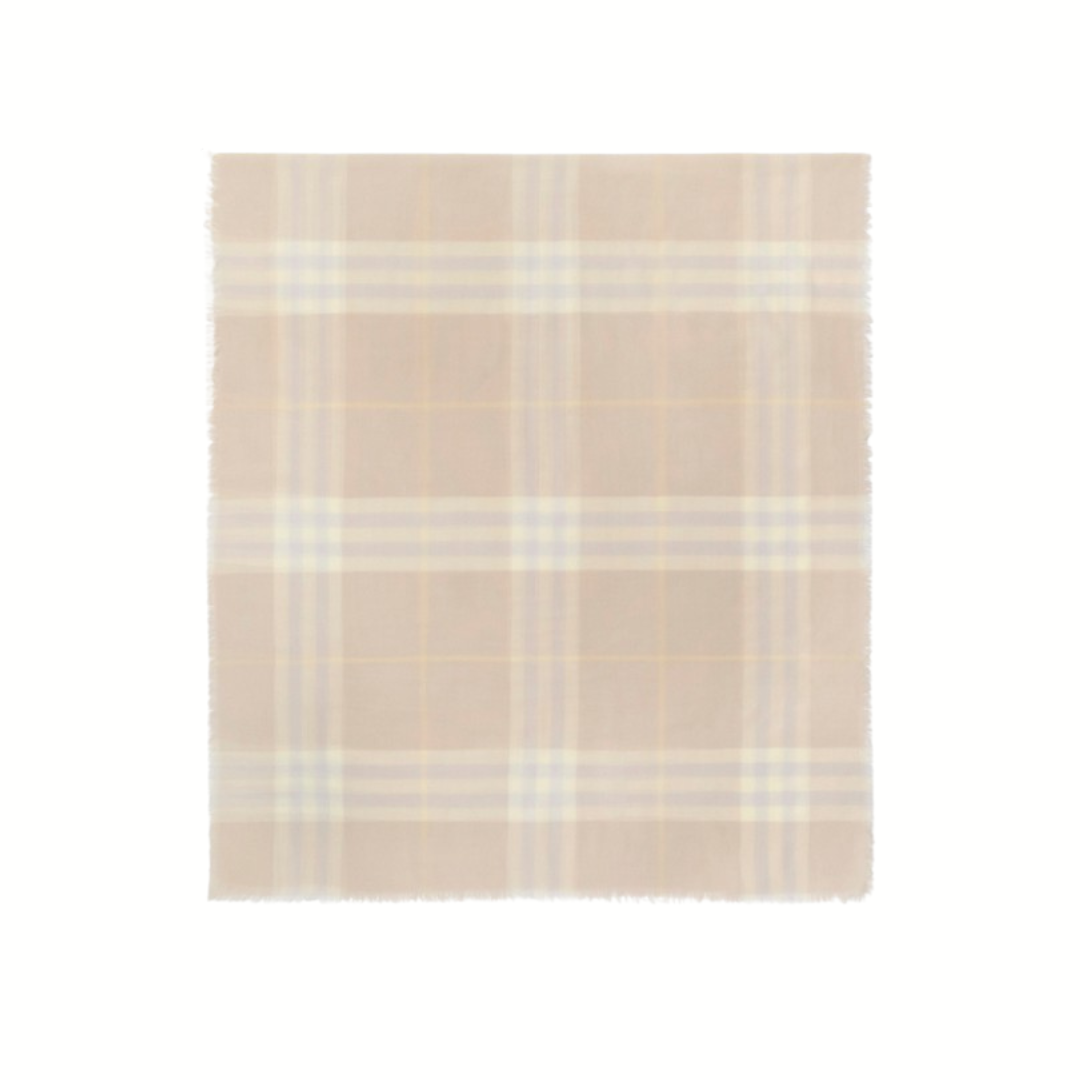1FF0101-041 BURBERRY Wide Check Wool Scarf Smoke Grey (SS26) #8110469 (F-EU-E)