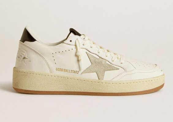 1FF0101-082 GOLDEN GOOSE Women's Ball Star With Ice-Gray Suede Star And Glossy Black Leather Heel Tab (SS26) #GWF00804.F006970.10220 (S-EU-E)