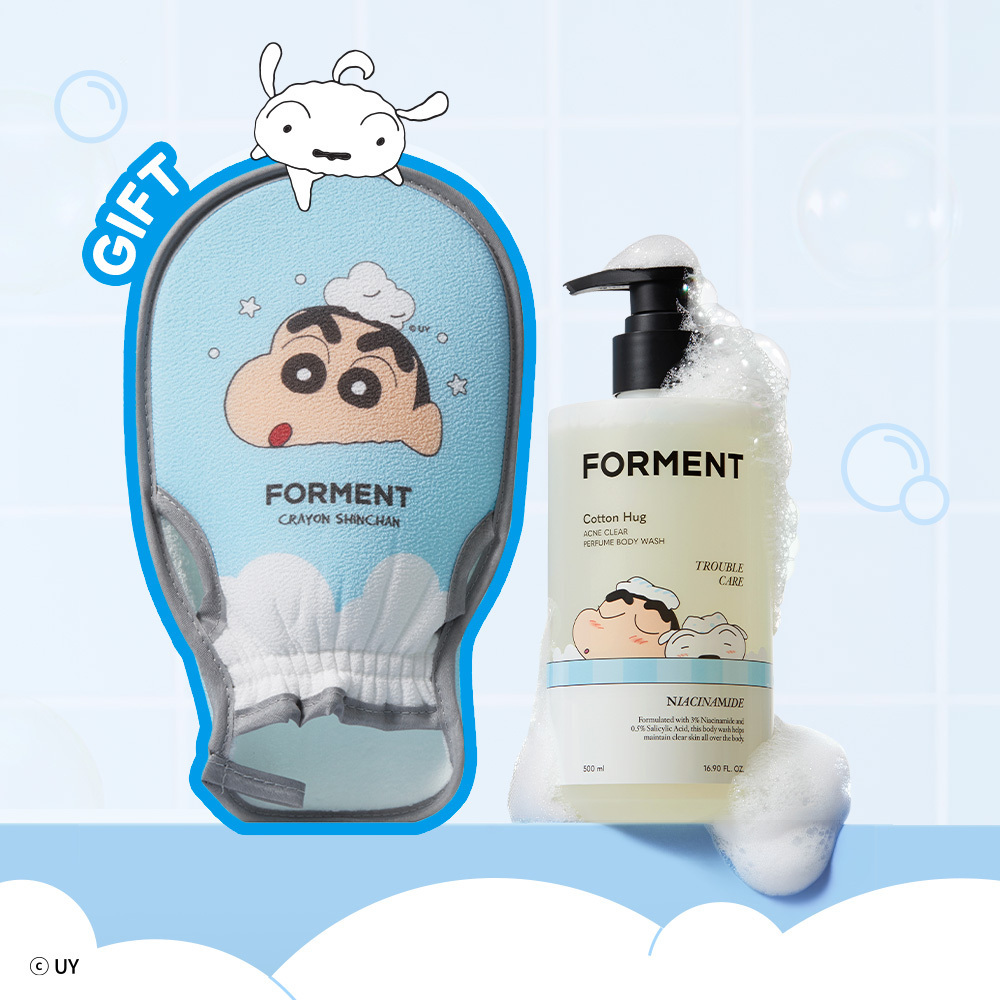 [30/11 - 30/12] FORMENT x Crayon Shinchan Acne Clear Perfume Body Wash 500ml - COTTON HUG