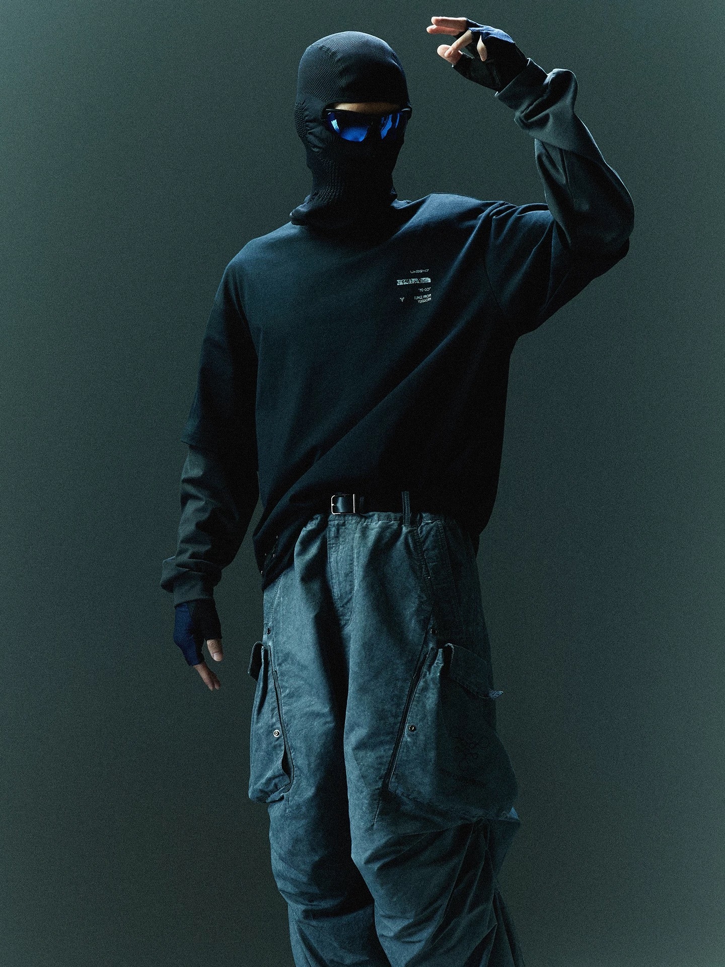 吉考斯工業 重磅純棉假兩件長袖T卹