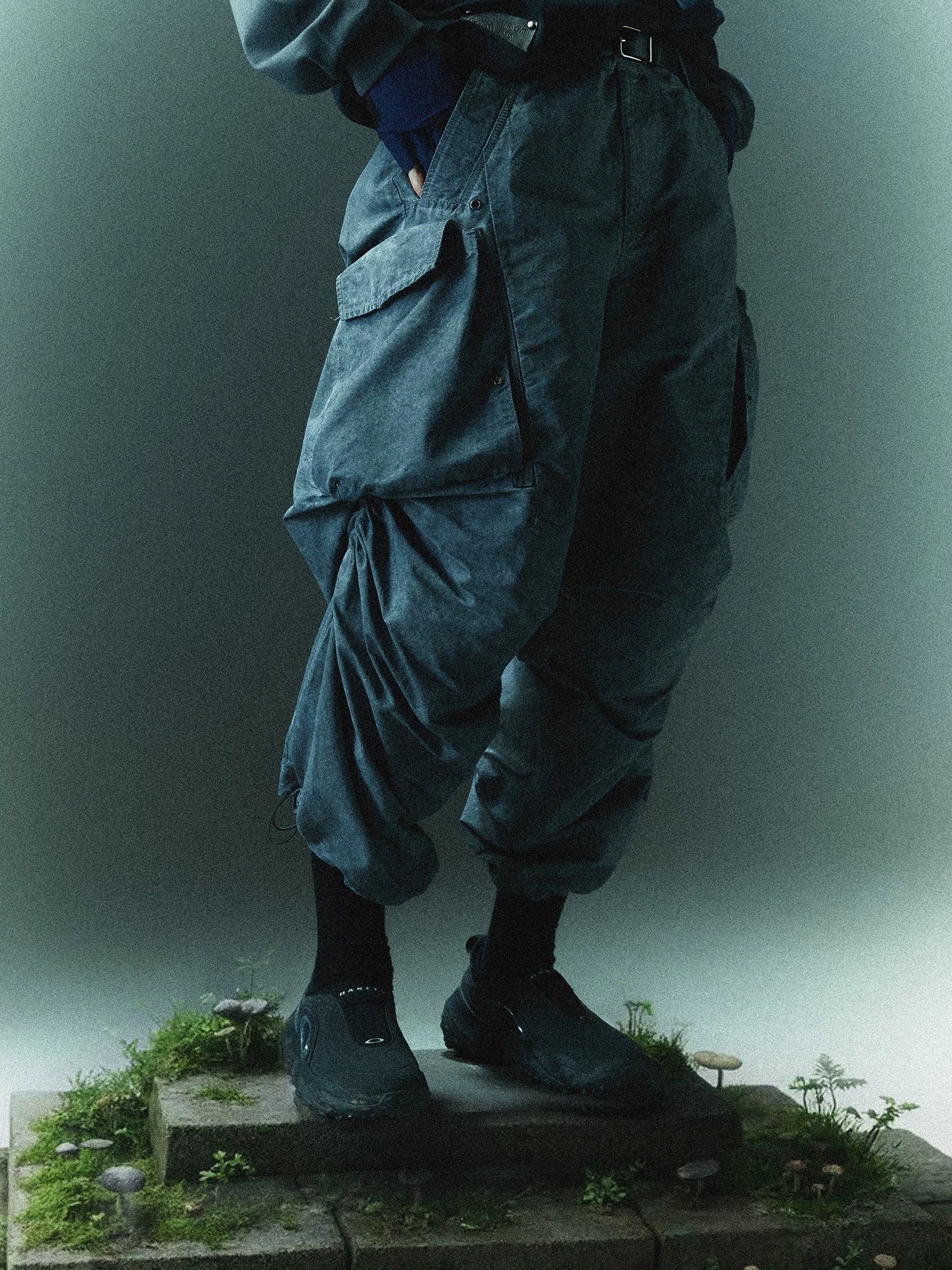 吉考斯工業 臟染直筒抽繩長褲