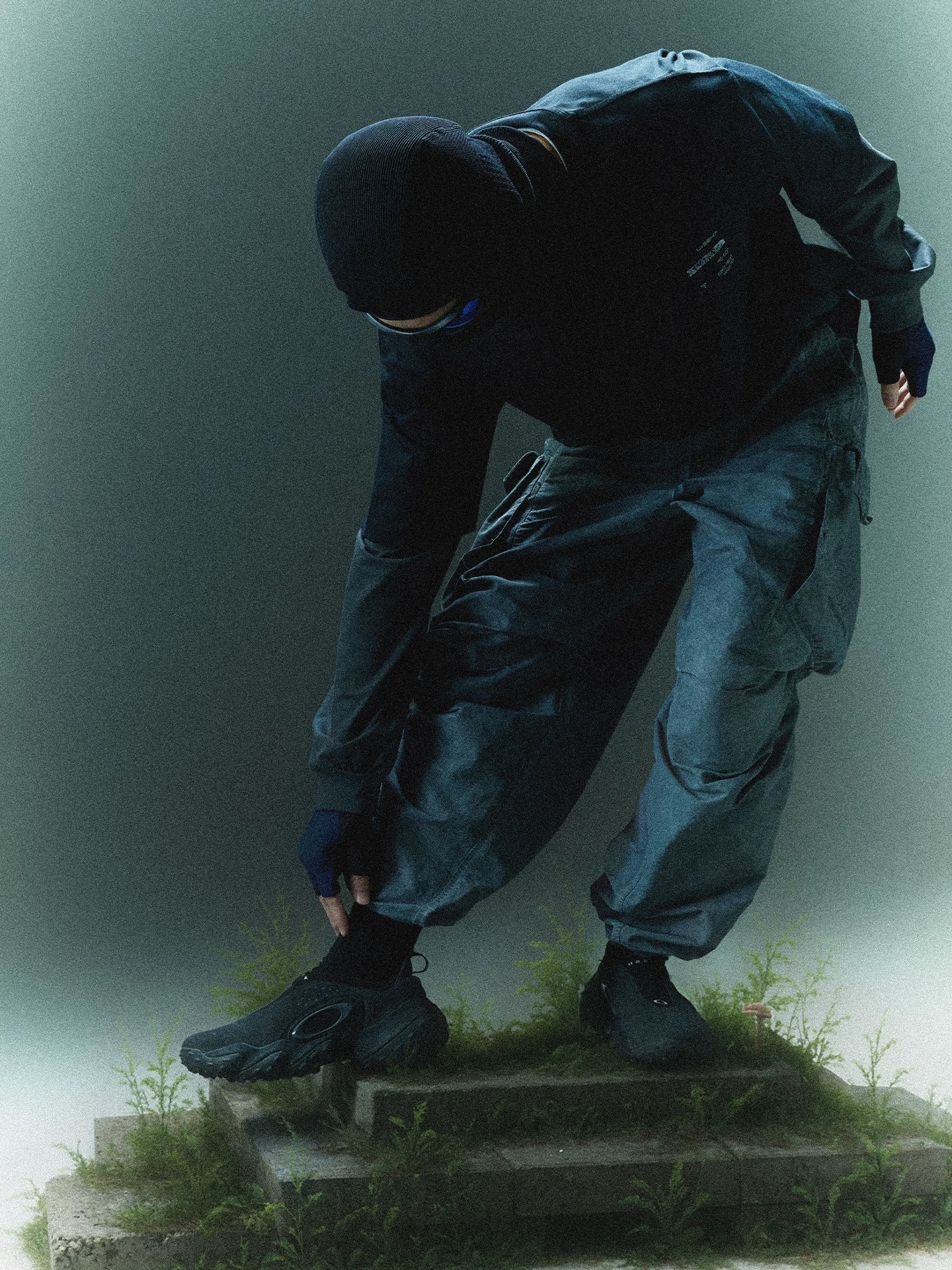 吉考斯工業 臟染直筒抽繩長褲