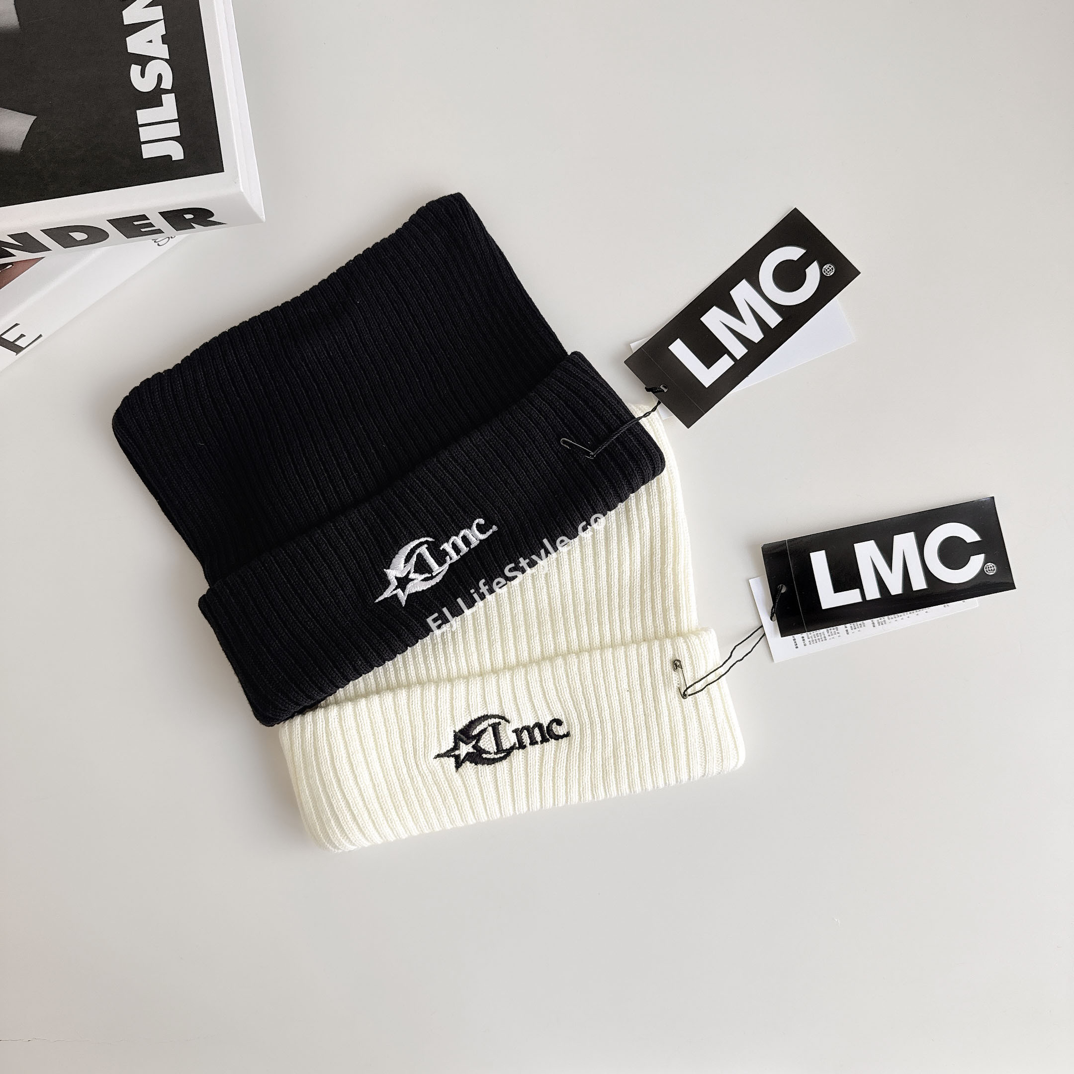 🇰🇷 LMC SQUARE BEANIE 星星LOGO 刺繡 針織 毛帽 貓耳帽 / 現貨