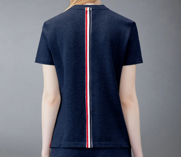 1FF0101-086 THOM BROWNE Classic Pique Stripe Tee (SS26) #FJS013A-00050-415 (C-EU-E)