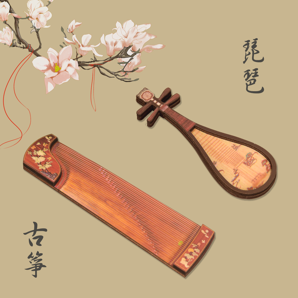 CM 古風冰箱貼 琵琶 古箏 中阮 月琴 樂器磁鐵