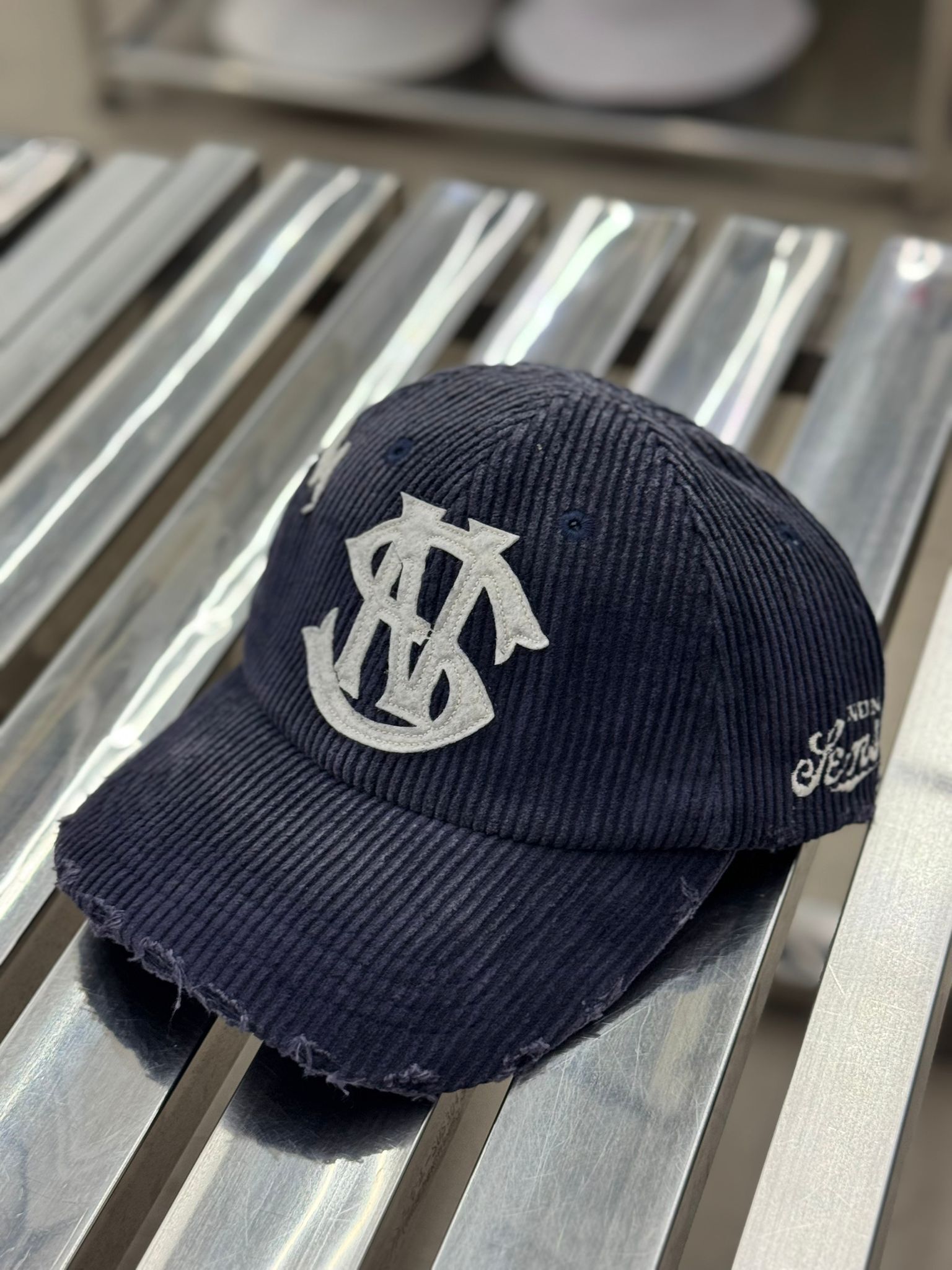 Sense Store Nonsense Wash Faded Corduroy Cap - Navy Blue|Nonsense-ACC01