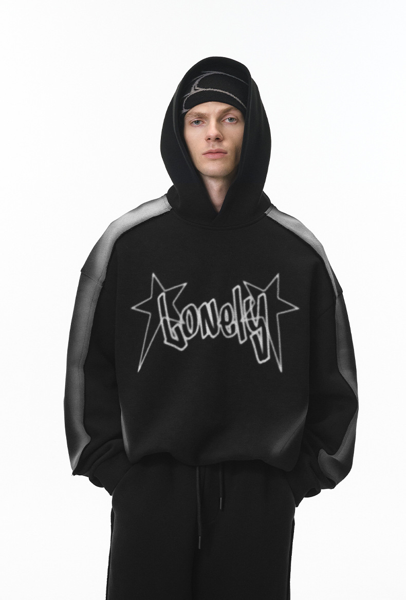 BOXY美式噴漆帽T 4493W25