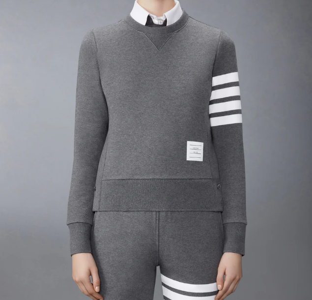 1FF0101-087 THOM BROWNE Cotton 4-Bar Classic Pullover Sweatshirt (SS26) #FJT002A-00535-025 (C-EU-E)