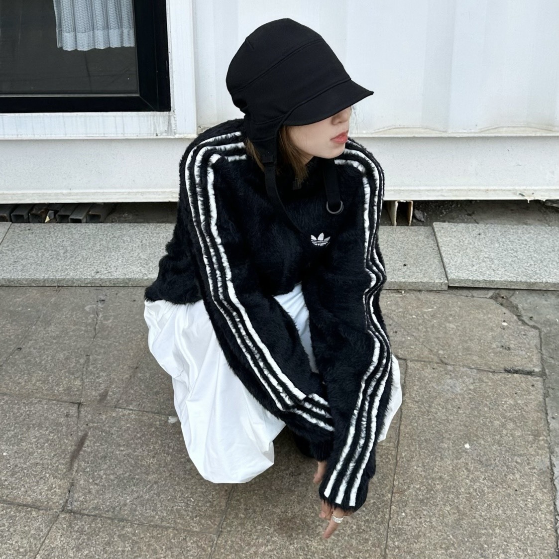 【代購】adidas Originals 仿馬海毛絨感運動外套｜經典三條紋立領設計｜復古運動風寬鬆外套