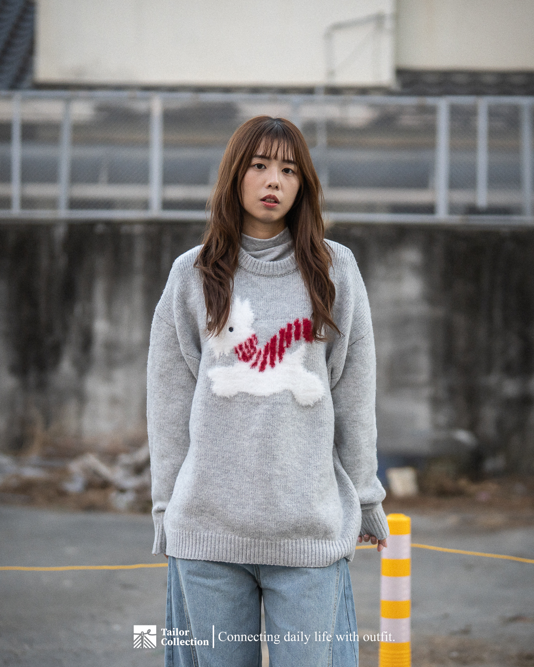 #預購 Tailor collection 美式復古 毛絨小狗圓領針織衫 三色