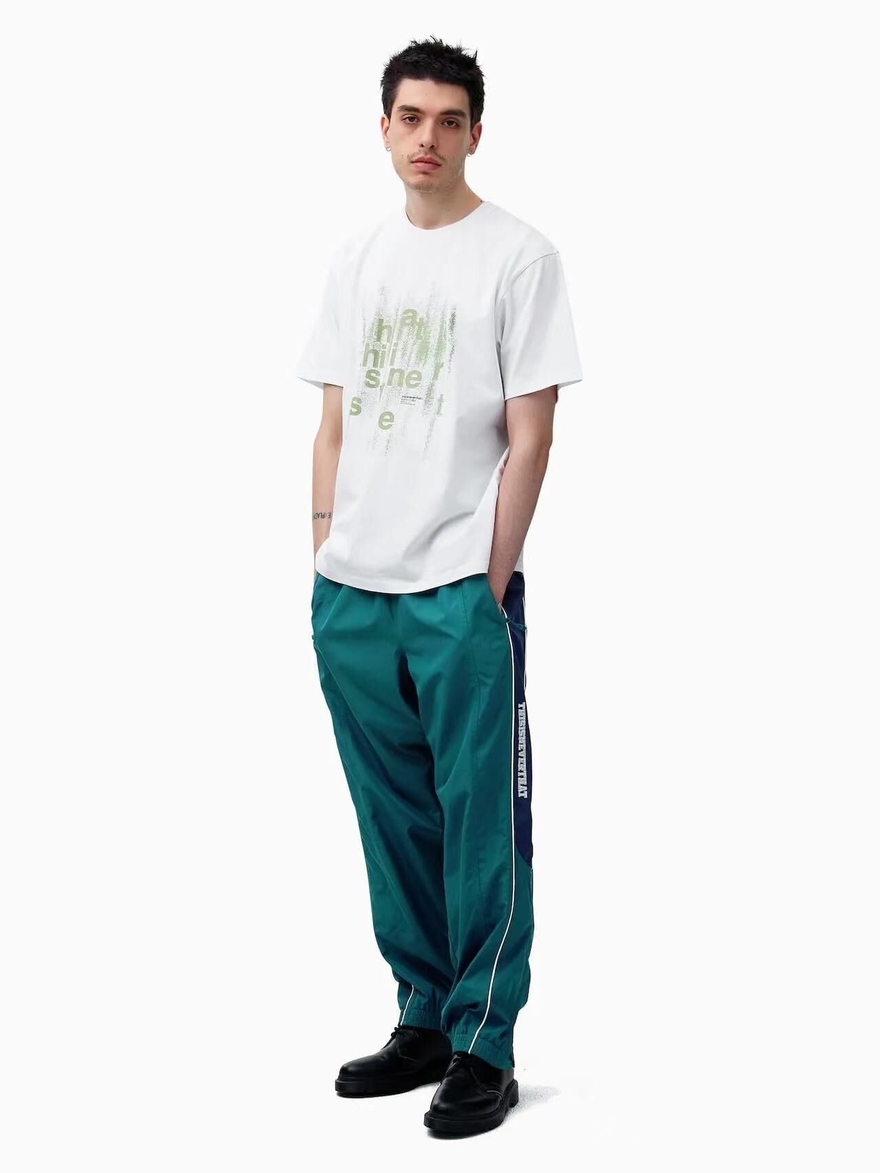 THISISNEVERTHAT PANELED TRACK PANT TN241WPANP01 GREEN