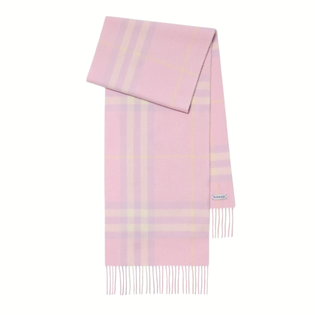 1FF0101-052 BURBERRY Check Cashmere Scarf Fondant Pink (SS26) #8112651 (F-EU-E)