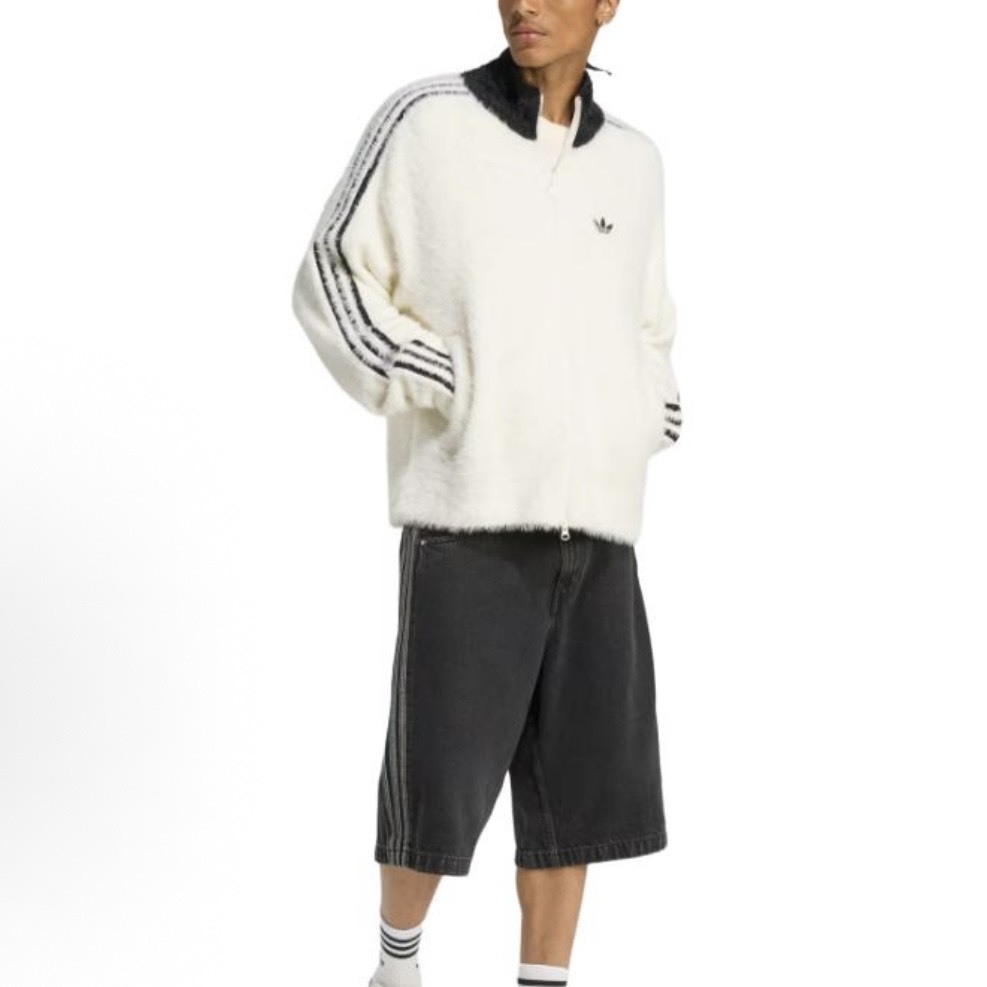 【代購】adidas Originals FW25 簡約拉鍊保暖外套｜柔軟舒適寬鬆版型｜秋冬百搭休閒夾克（白色）