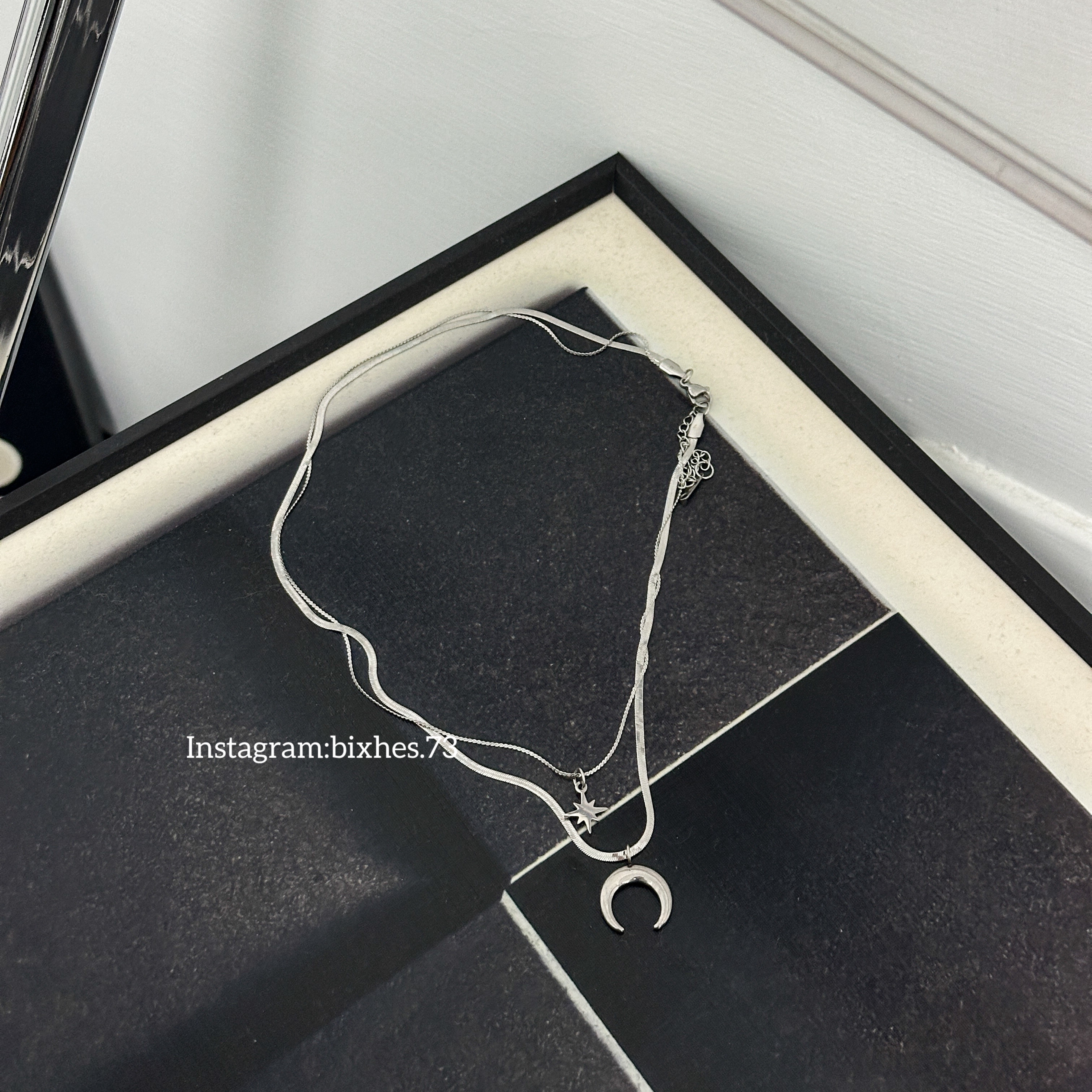 星星月亮雙層項鍊(K00013)