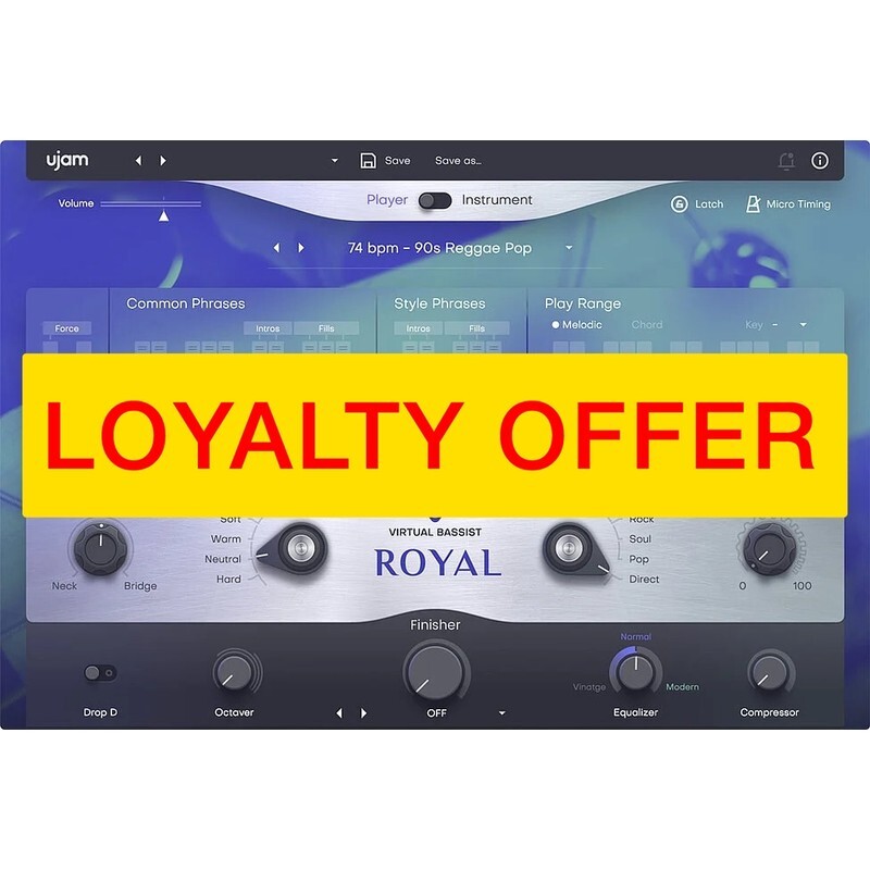 UJAM ROYAL 2 Loyalty Offer｜虛擬貝斯手音源軟體