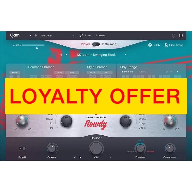 UJAM ROWDY 2 Loyalty Offer｜虛擬貝斯音源軟體