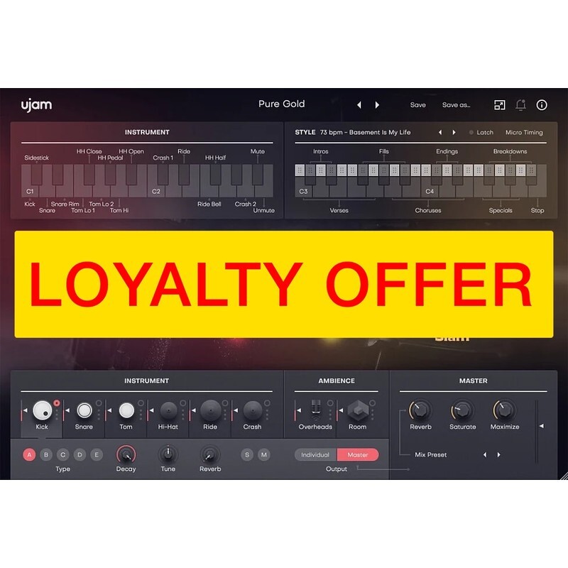 UJAM DEEP Loyalty Offer｜虛擬鼓手音源軟體