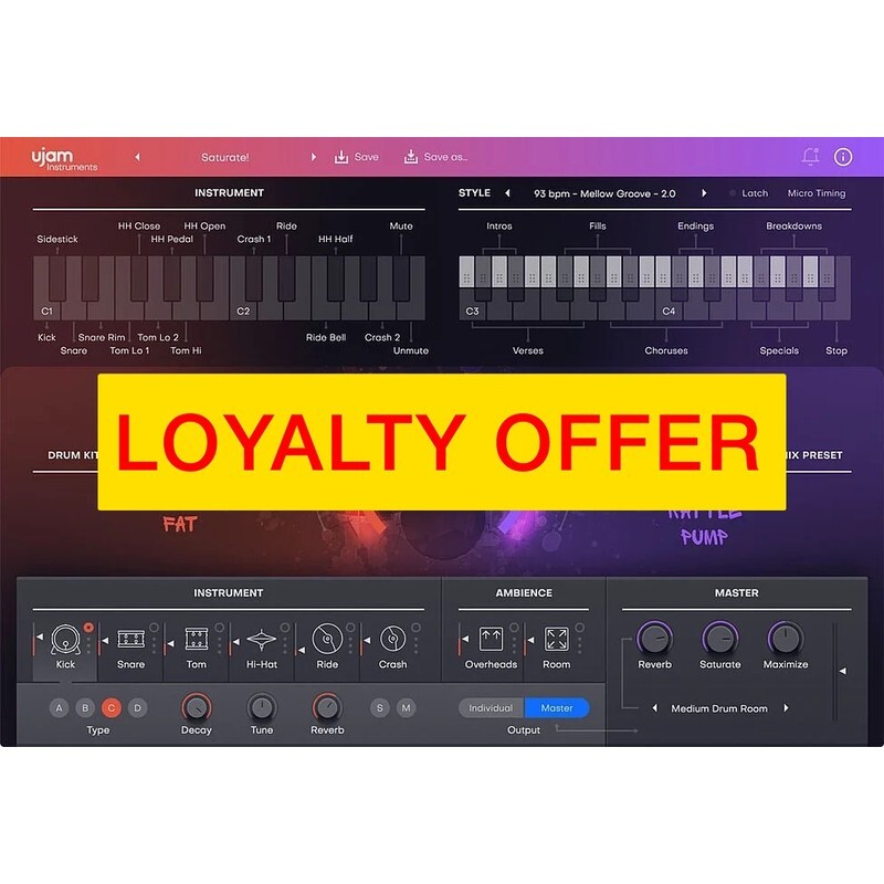 UJAM PHAT 2 Loyalty Offer｜虛擬鼓手節奏音源