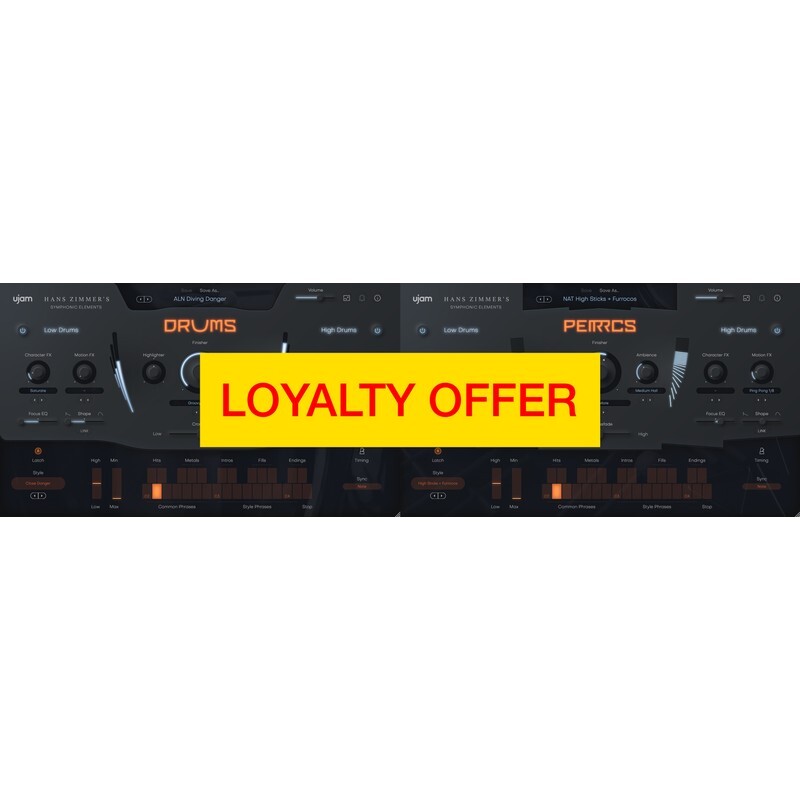 UJAM Hans Zimmer’s Drums & Percussion Bundle Loyal｜鼓組打擊樂虛擬音源