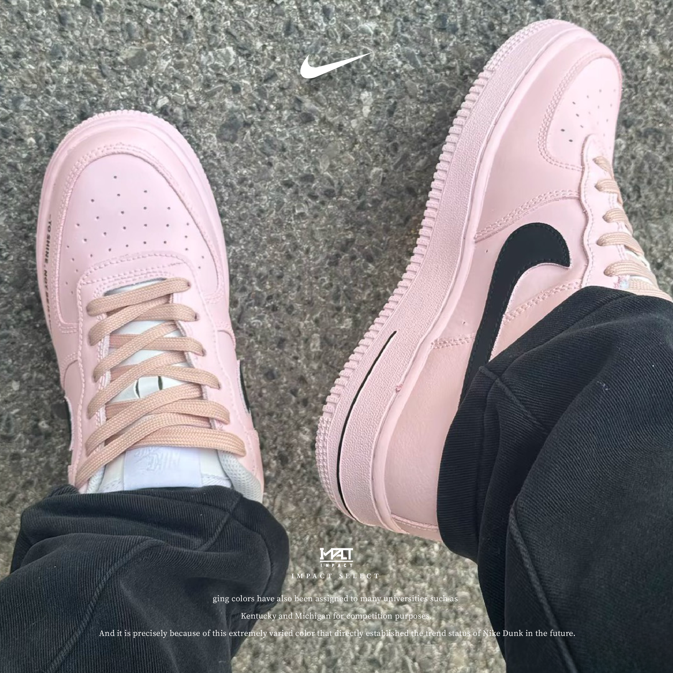 【訂製款】Nike Air Force 1 櫻粉宣言 櫻花粉 黑粉