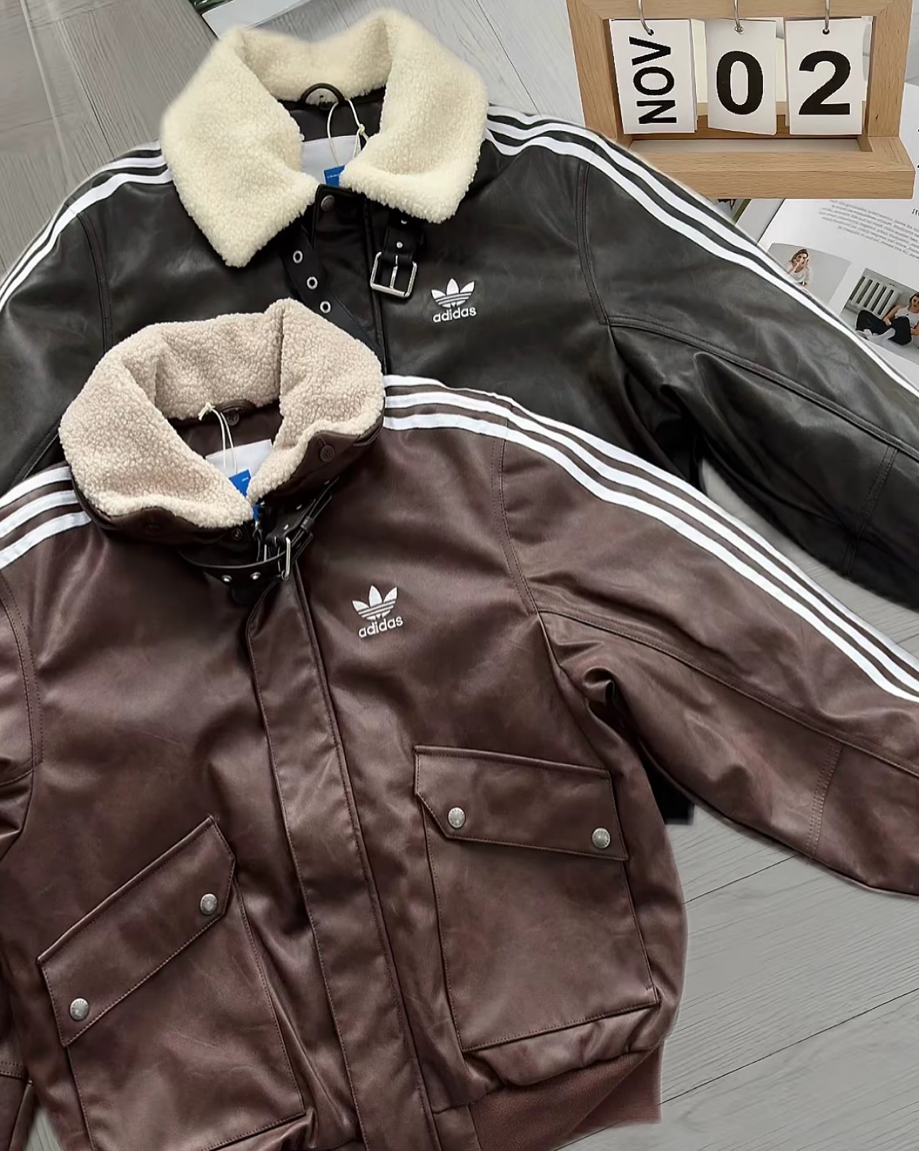 Adidas Originals Puffer Padded Jacket 羊羔毛PU外套