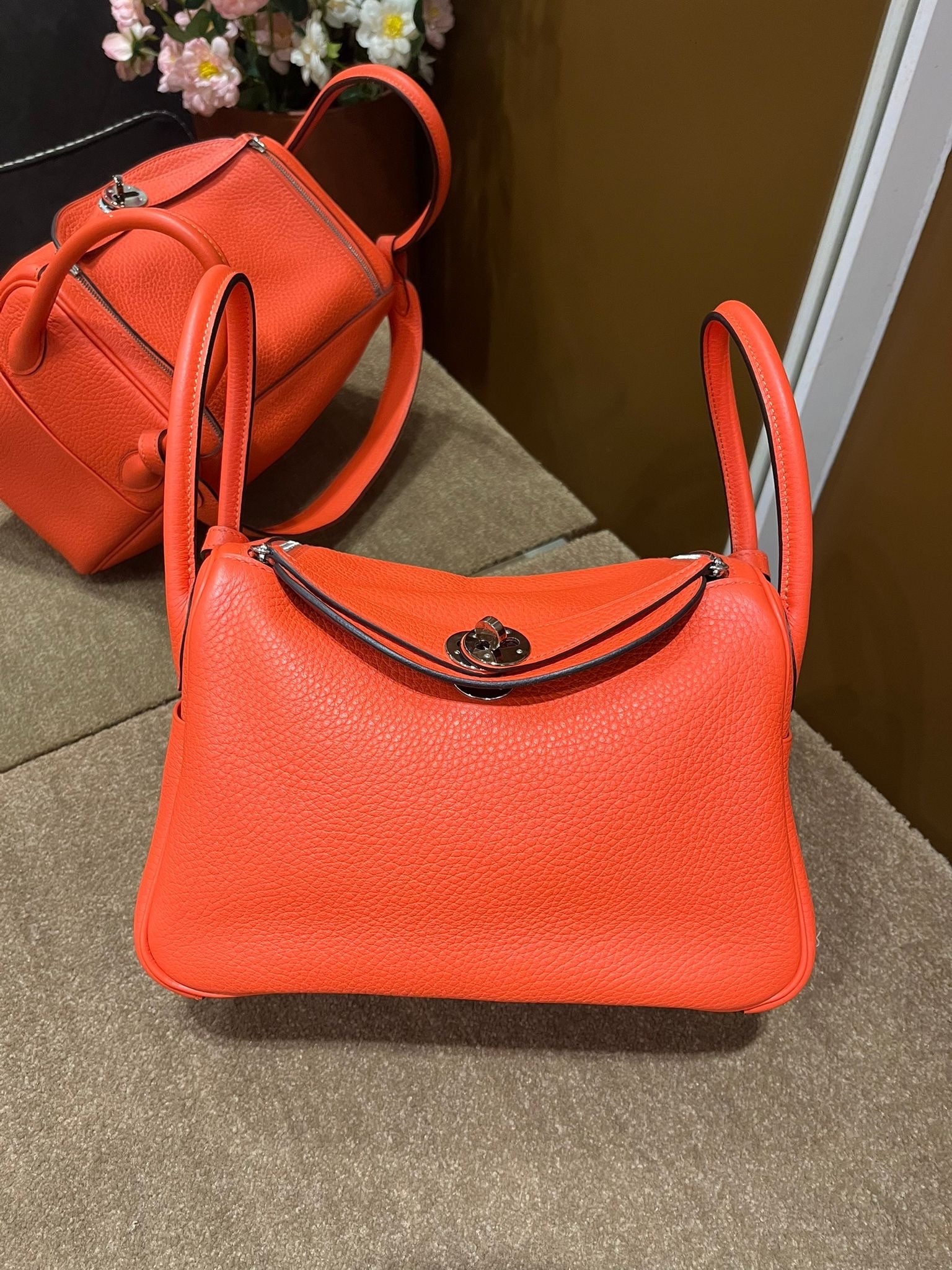 Lindy 26 橙色拼啡色 ck tc A (二手 95%new)